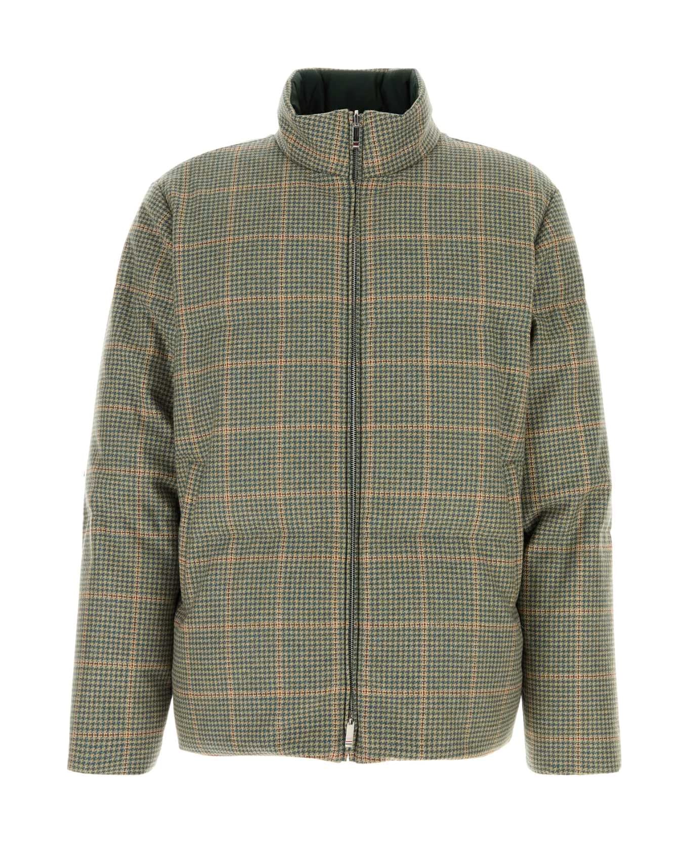 Thom Browne Embroidered Wool Reversible Down Jacket - DKGREEN