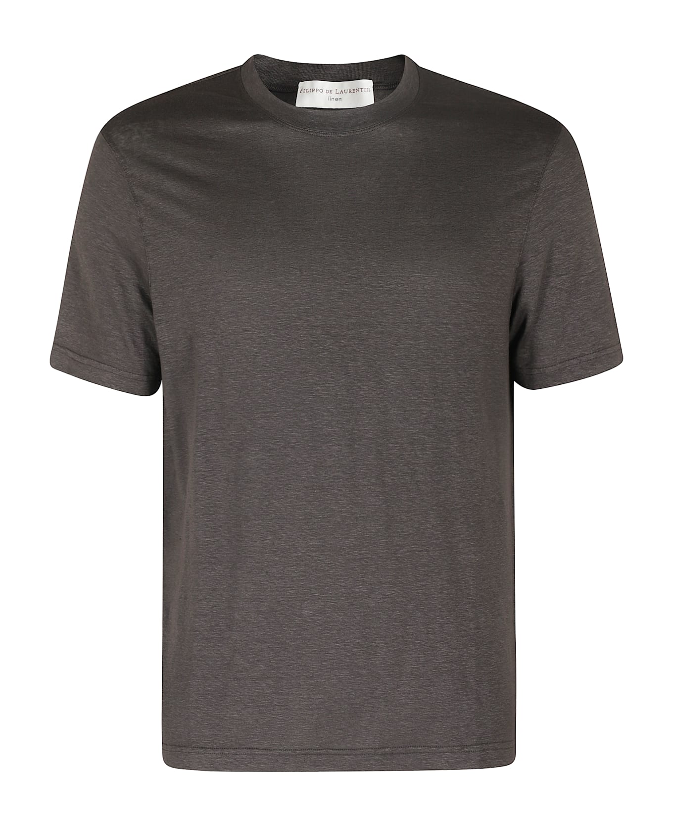 Filippo De Laurentiis Tshirt Mm Lino Stretch - Moro