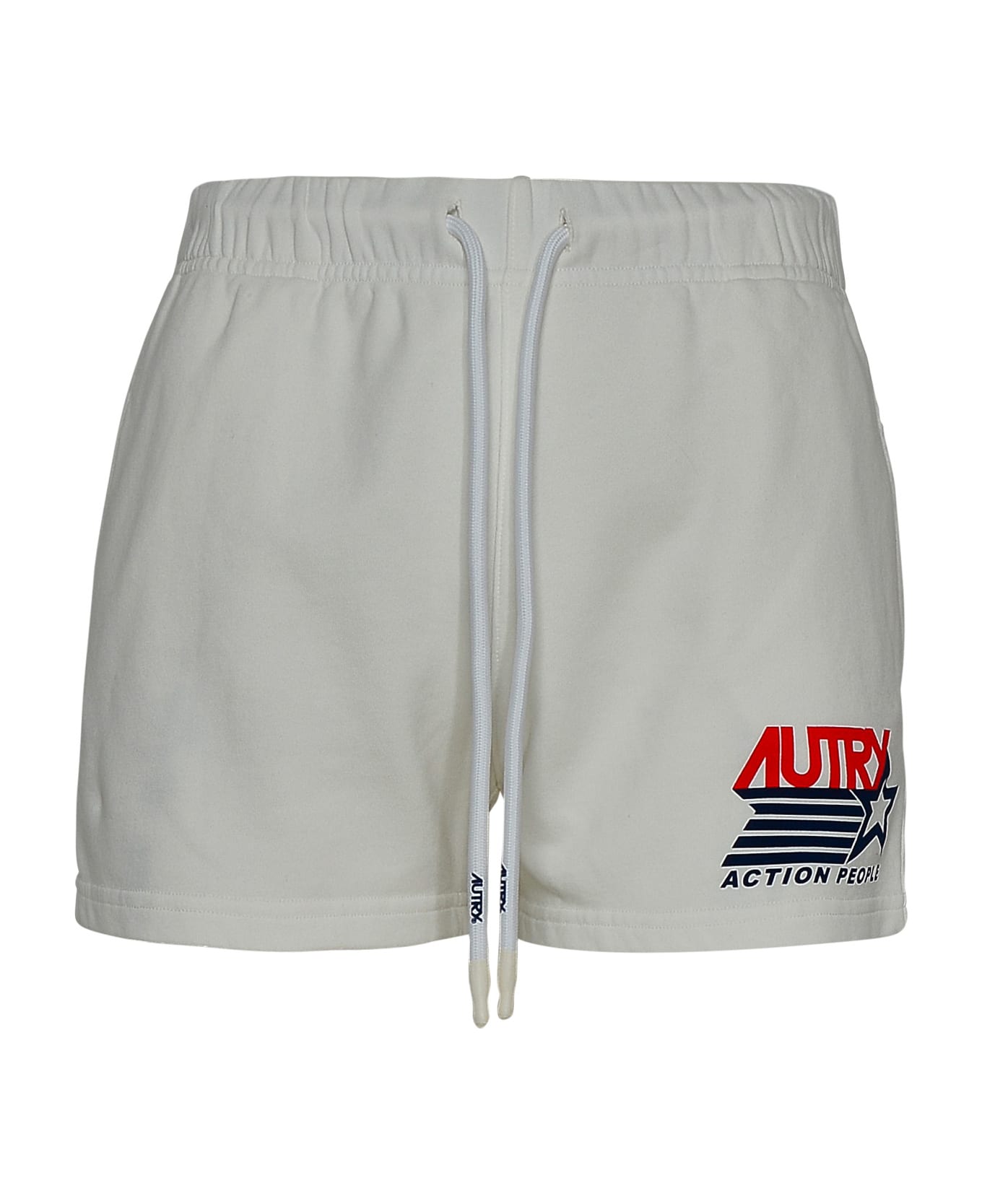 Autry Sport Shorts With Drawstring And Logo Print - White ショートパンツ