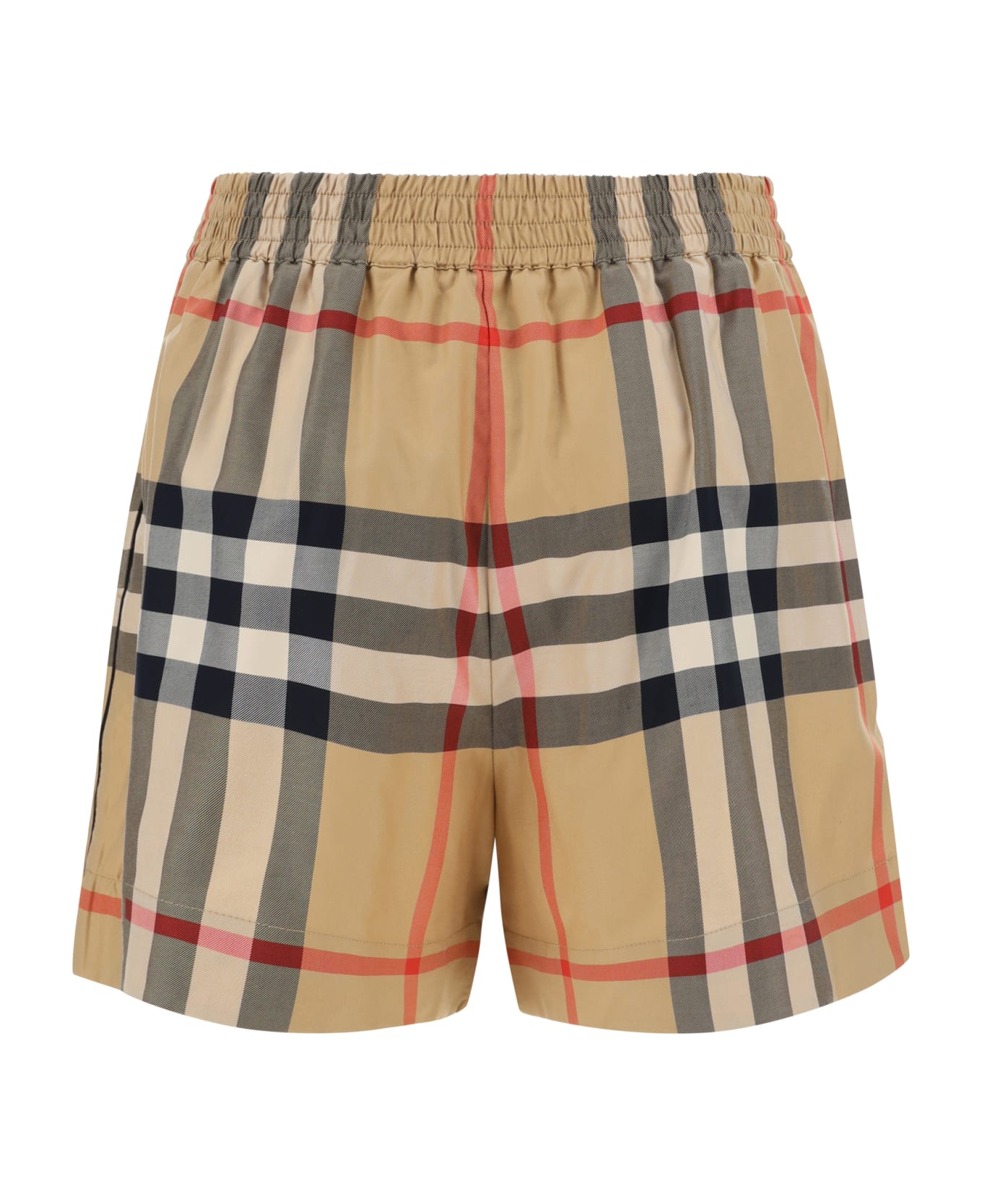 Burberry Embroidered Cotton Shorts - Archive Beige Ip Chk