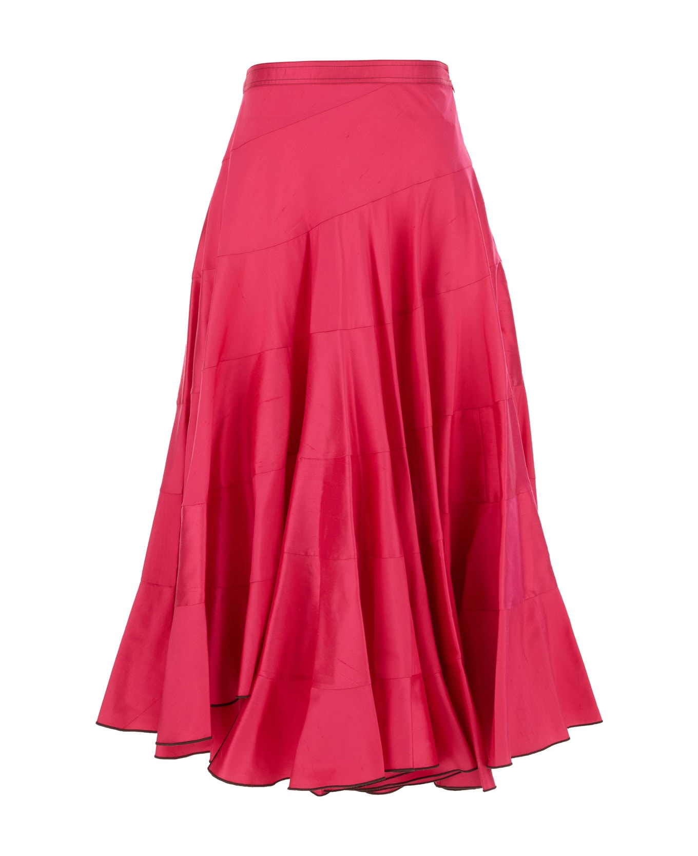 Tory Burch Fuchsia Silk Skirt - Rosa