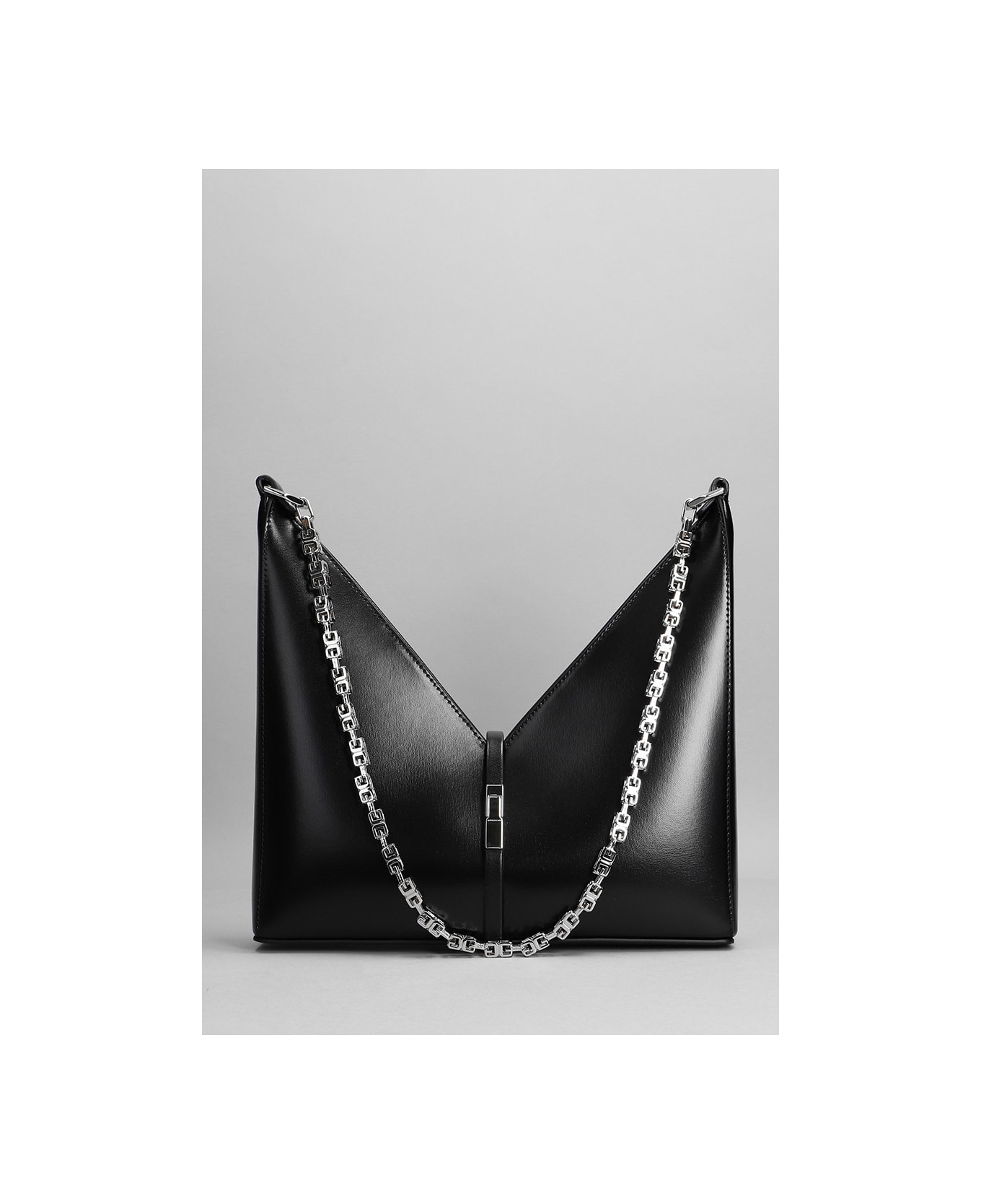 Givenchy Cut Out Shoulder Bag In Black Leather - black