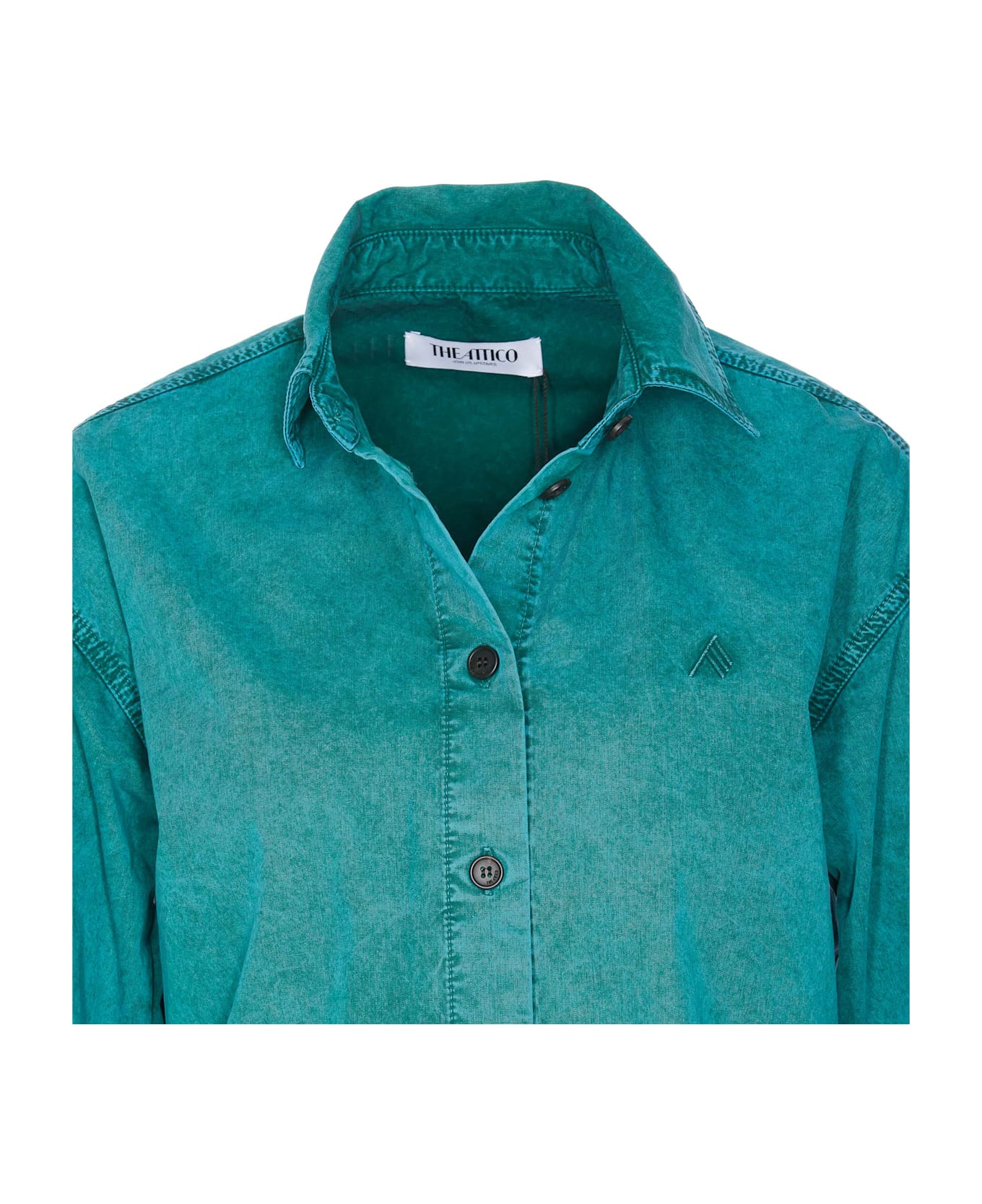 The Attico Logo Shirt Diana Jacket - Green