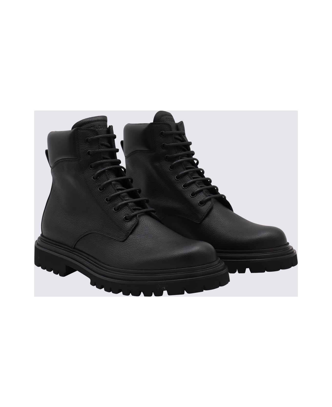 Dolce 
Gabbana Black Leather Boots - Black