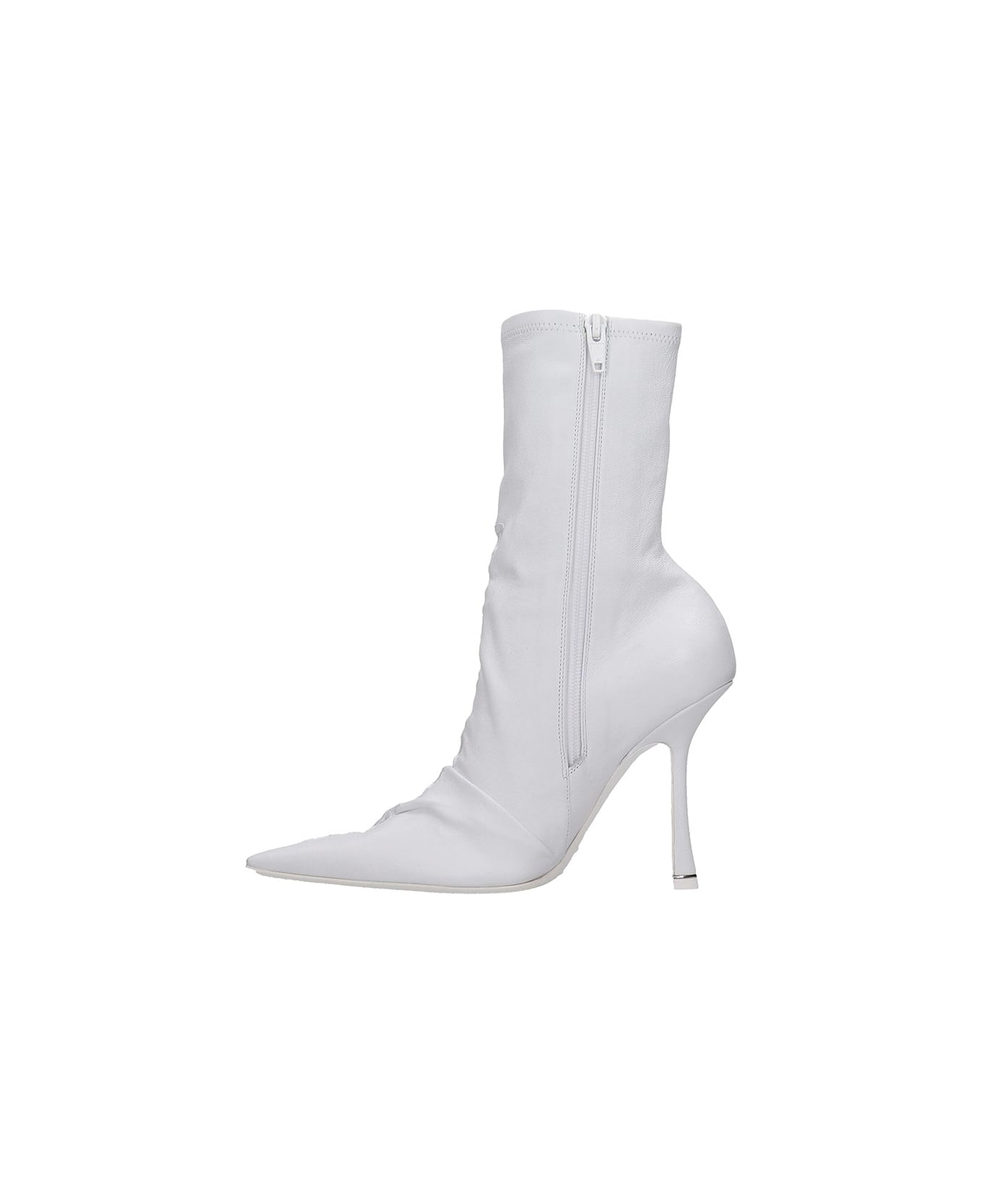 Alexander Wang Vanna High Heels Ankle Boots In White Leather - white