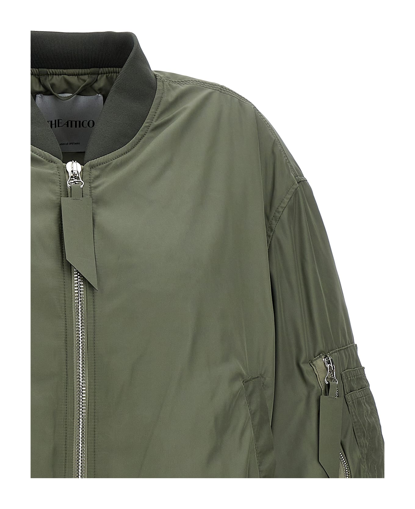 The Attico Nylon Bomber Jacket - Green