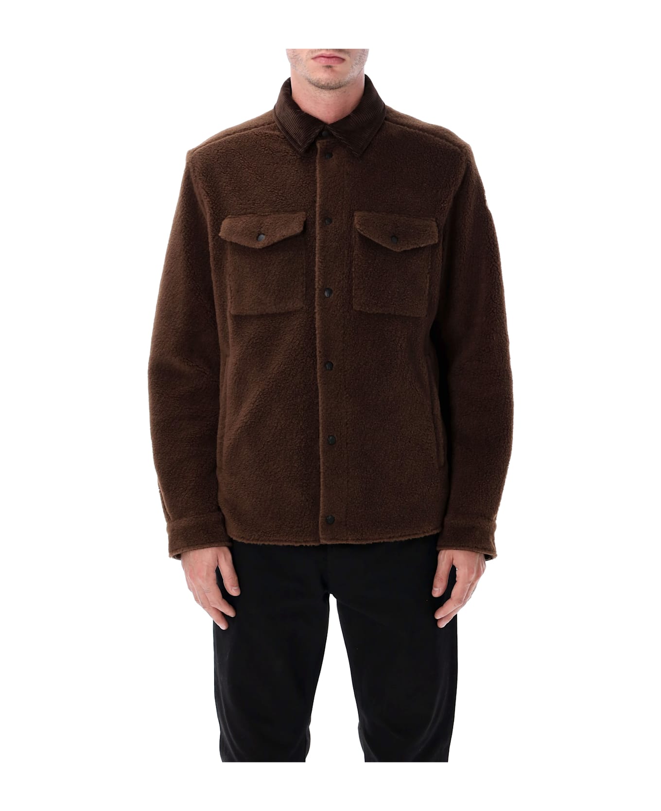 Moncler Fleece Overshirt - BROWN シャツ