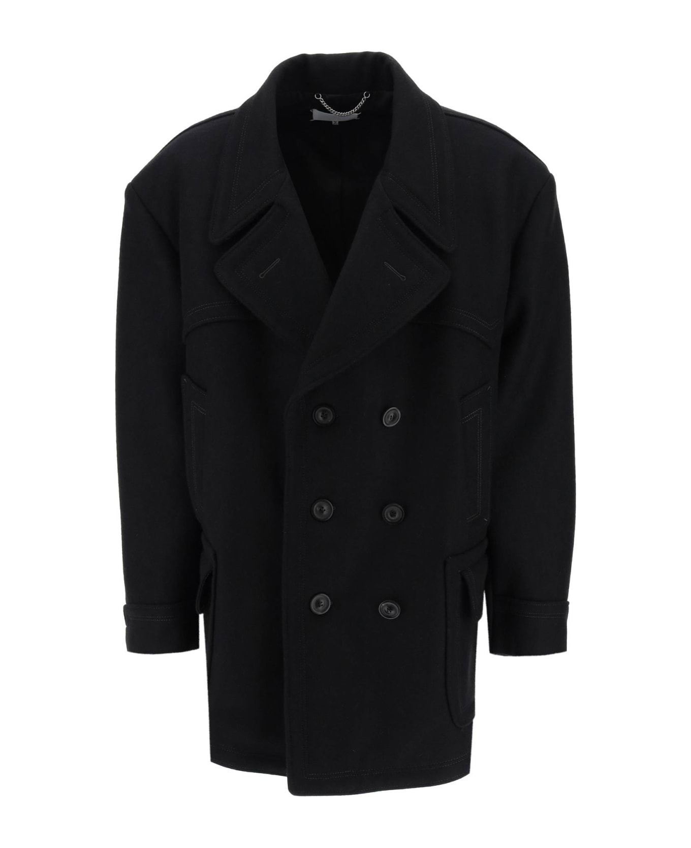 Maison Margiela Double-breasted Wool Coat - Black コート