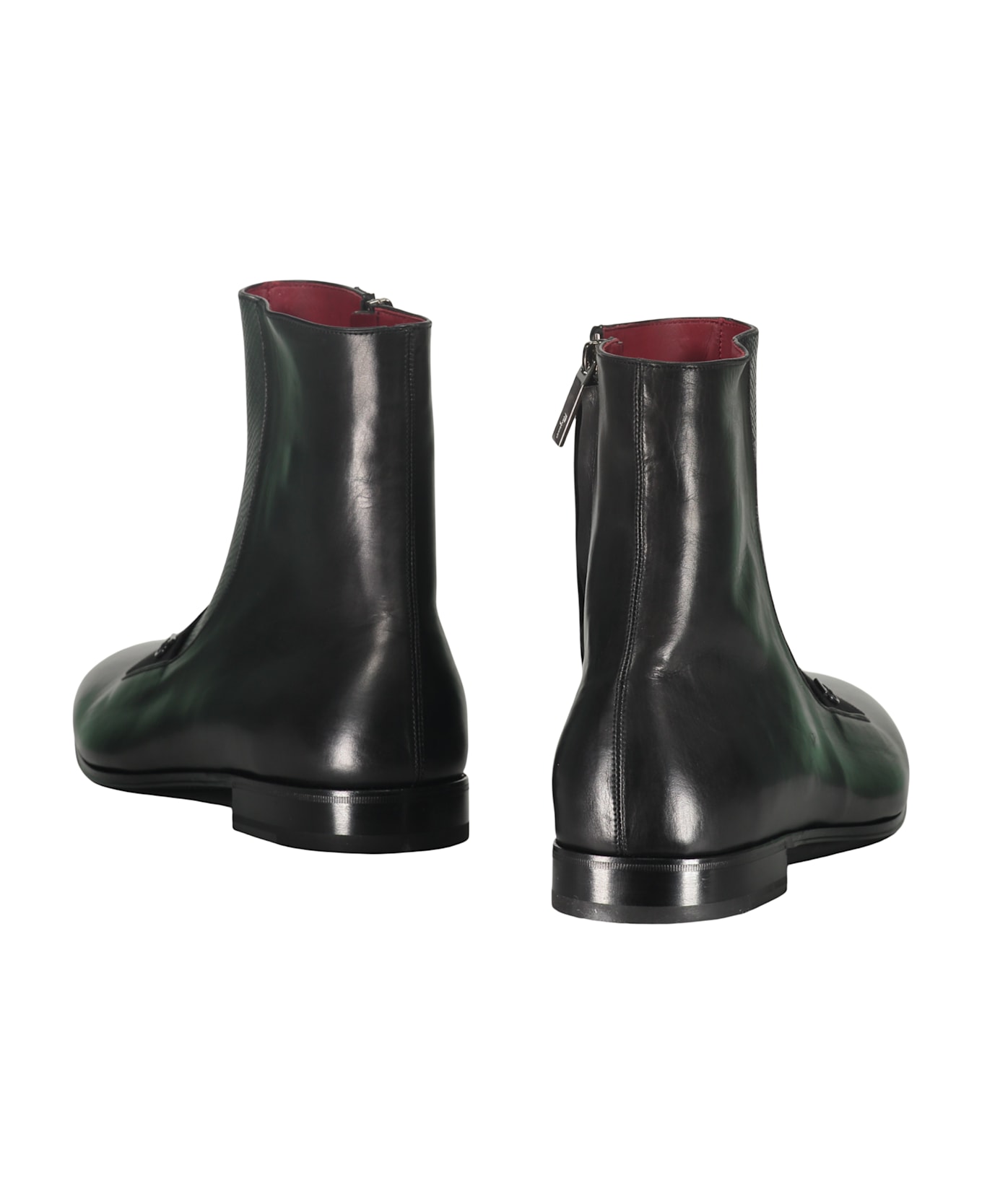 Ferragamo Leather Ankle Boots - black