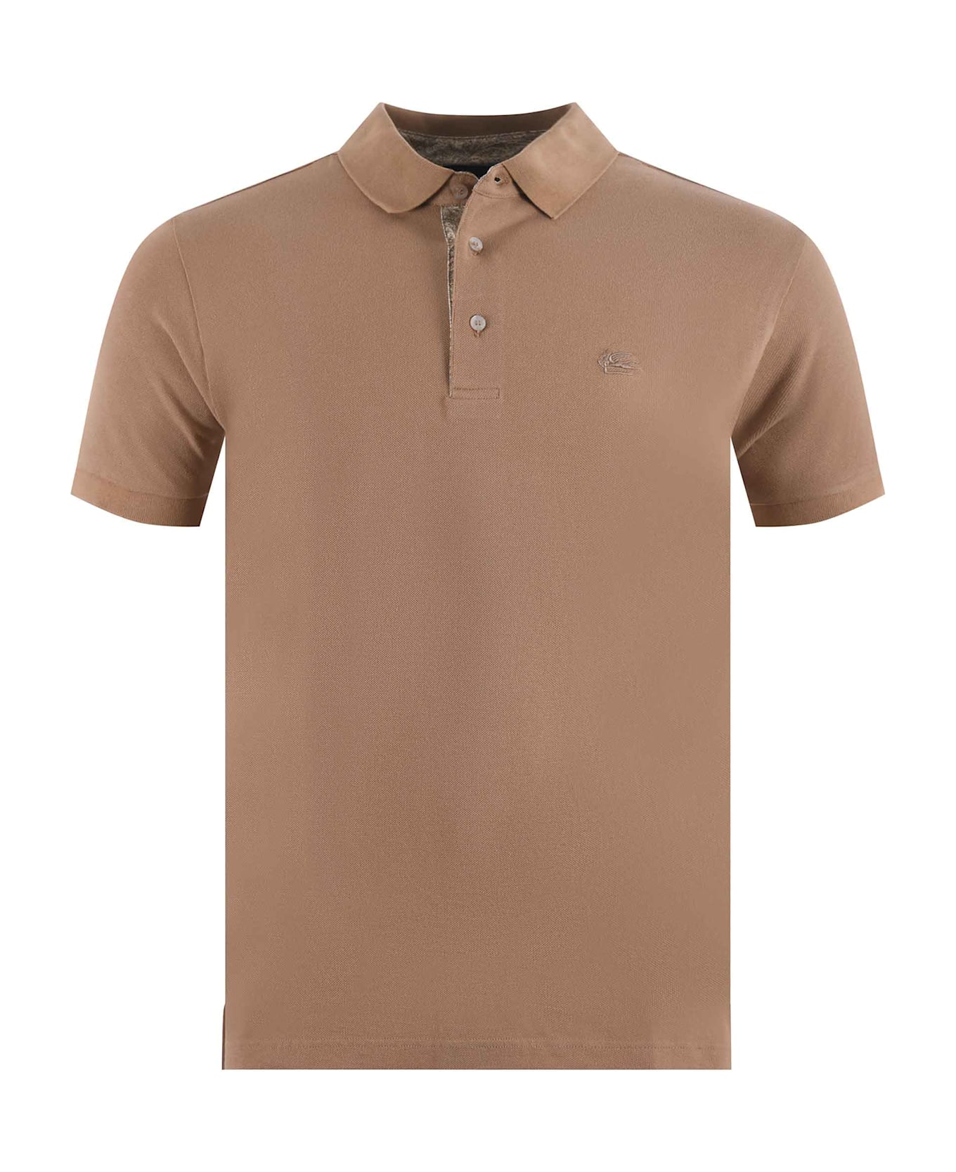 Etro Cotton Pique Polo Shirt - Camel