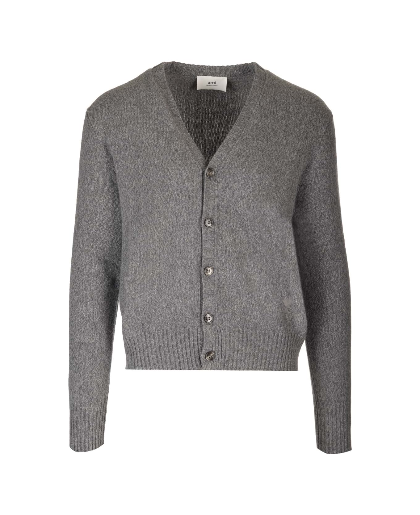 Ami Alexandre Mattiussi Cashmere And Wool Cardigan - GREY