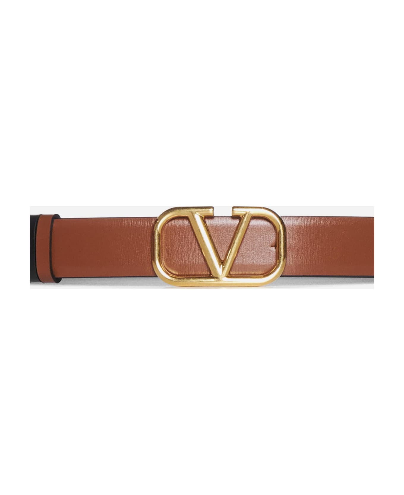 Valentino Garavani Vlogo Leather Reversible Belt - Brown