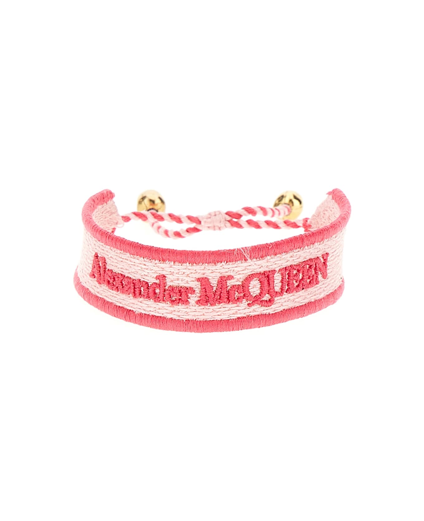 Alexander McQueen Embroidered Logo Bracelet - Pink