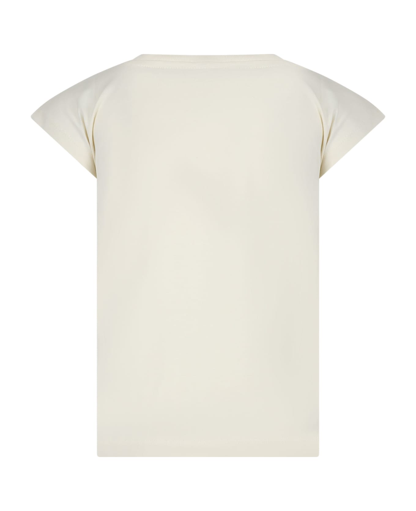 Molo Ivory T-shirt For Girl With Icecream Print - Ivory