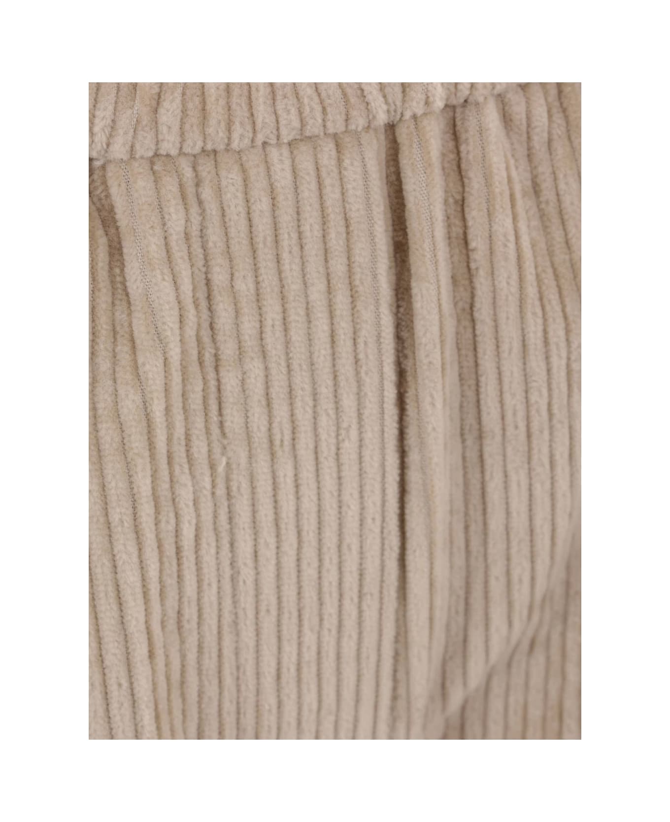 Brunello Cucinelli Straight Ribbed Trousers - Beige