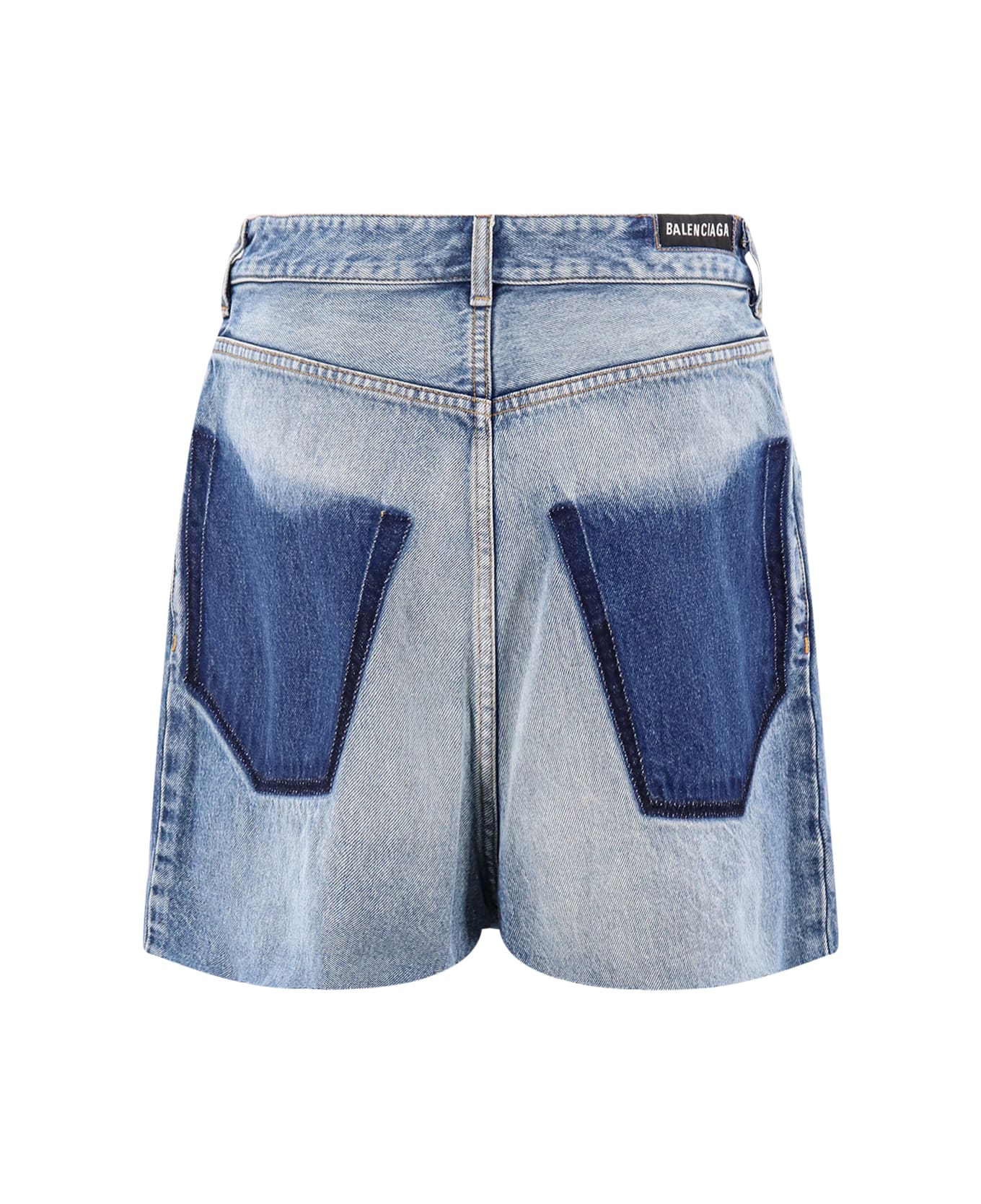 Balenciaga Mini-skirt With Patch Pockets And Raw Edge - Blue