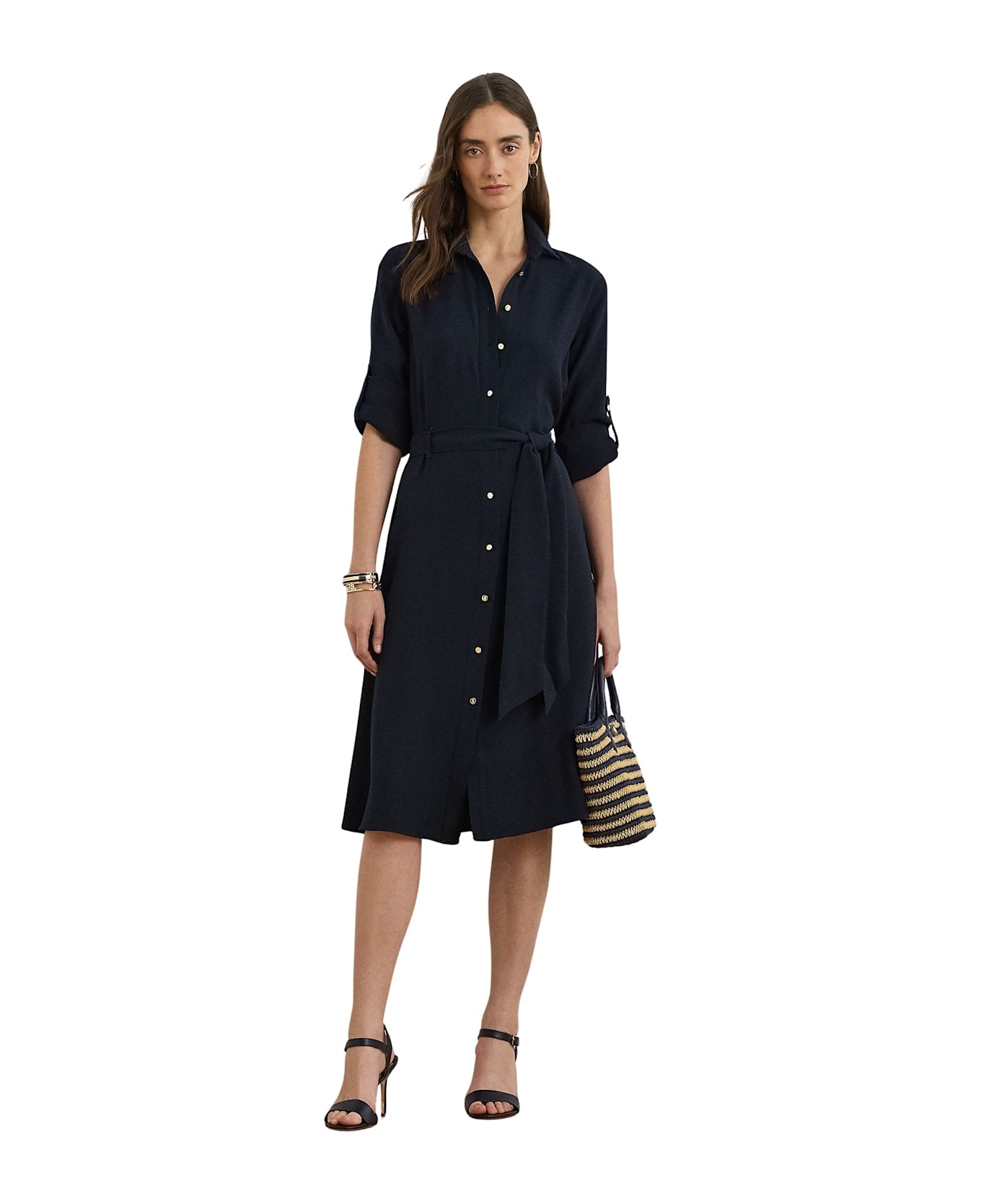 Ralph Lauren Karalynn Long Sleeve Casual Dress - Lauren Navy