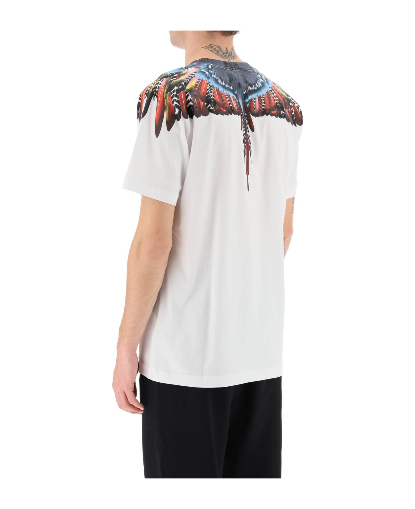 Marcelo Burlon T-shirt With Multicolor Wings - White Red シャツ