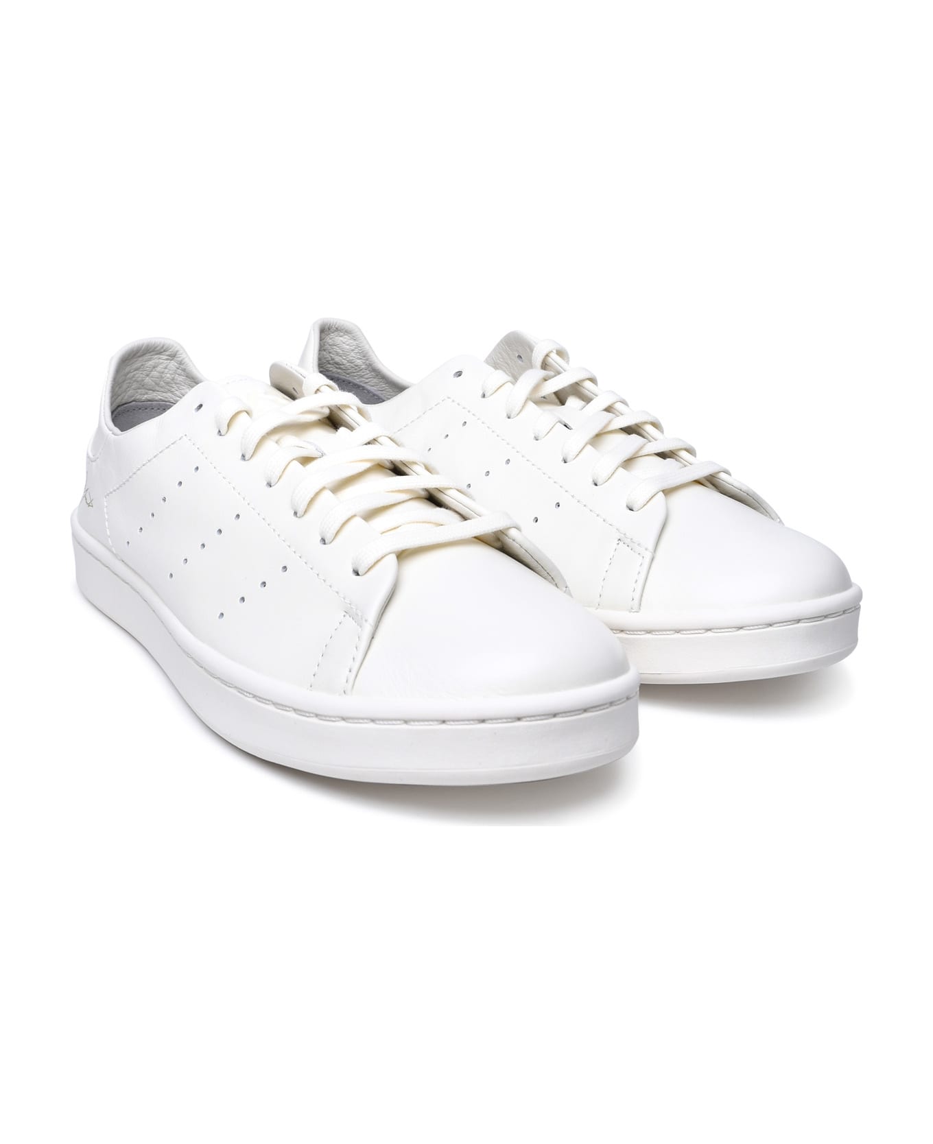 Y-3 Ivory Leather Sneakers - White