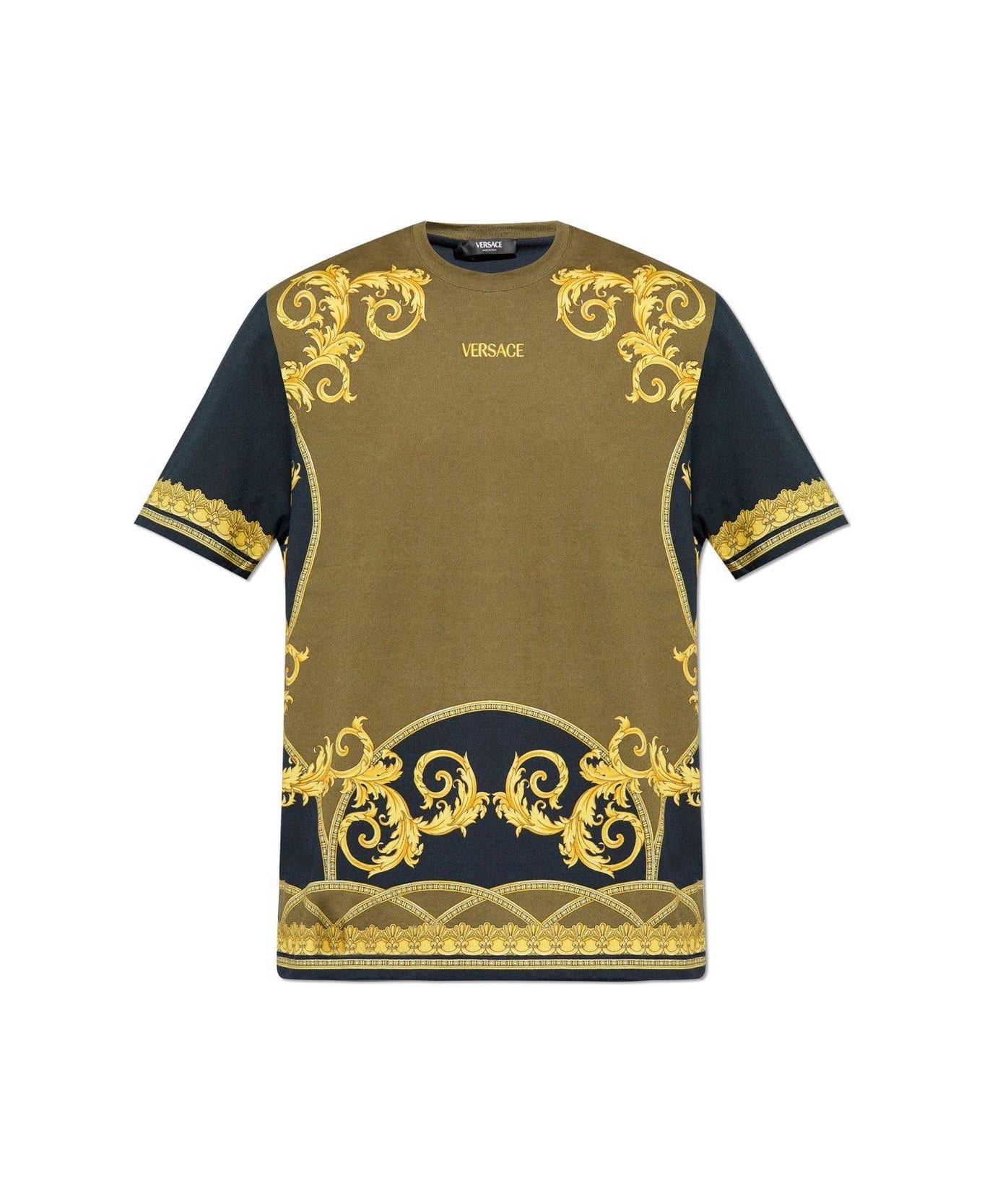 Versace Pattern-printed Crewneck T-shirt - BLACK