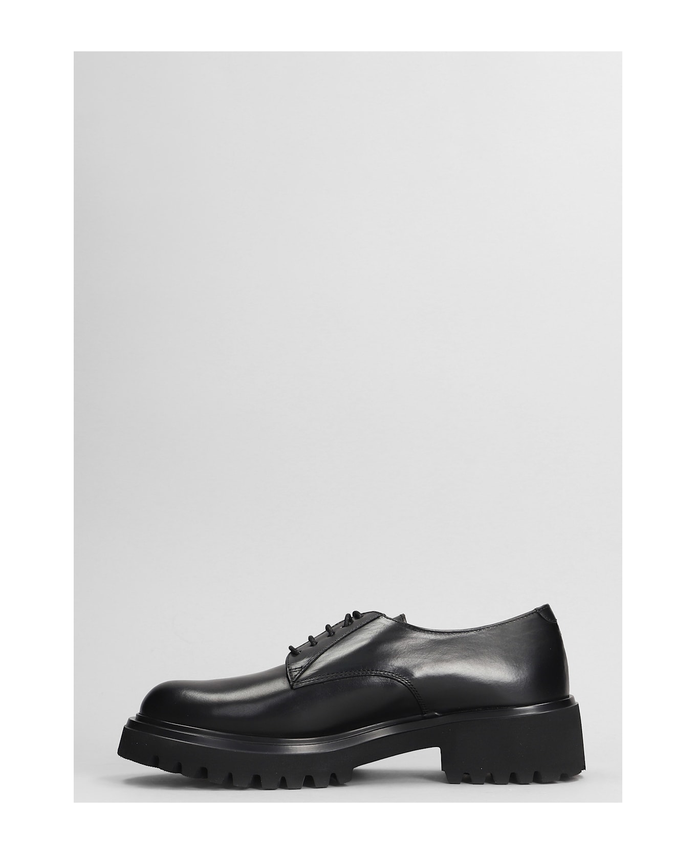 Julie Dee Lace Up Shoes In Black Leather - black