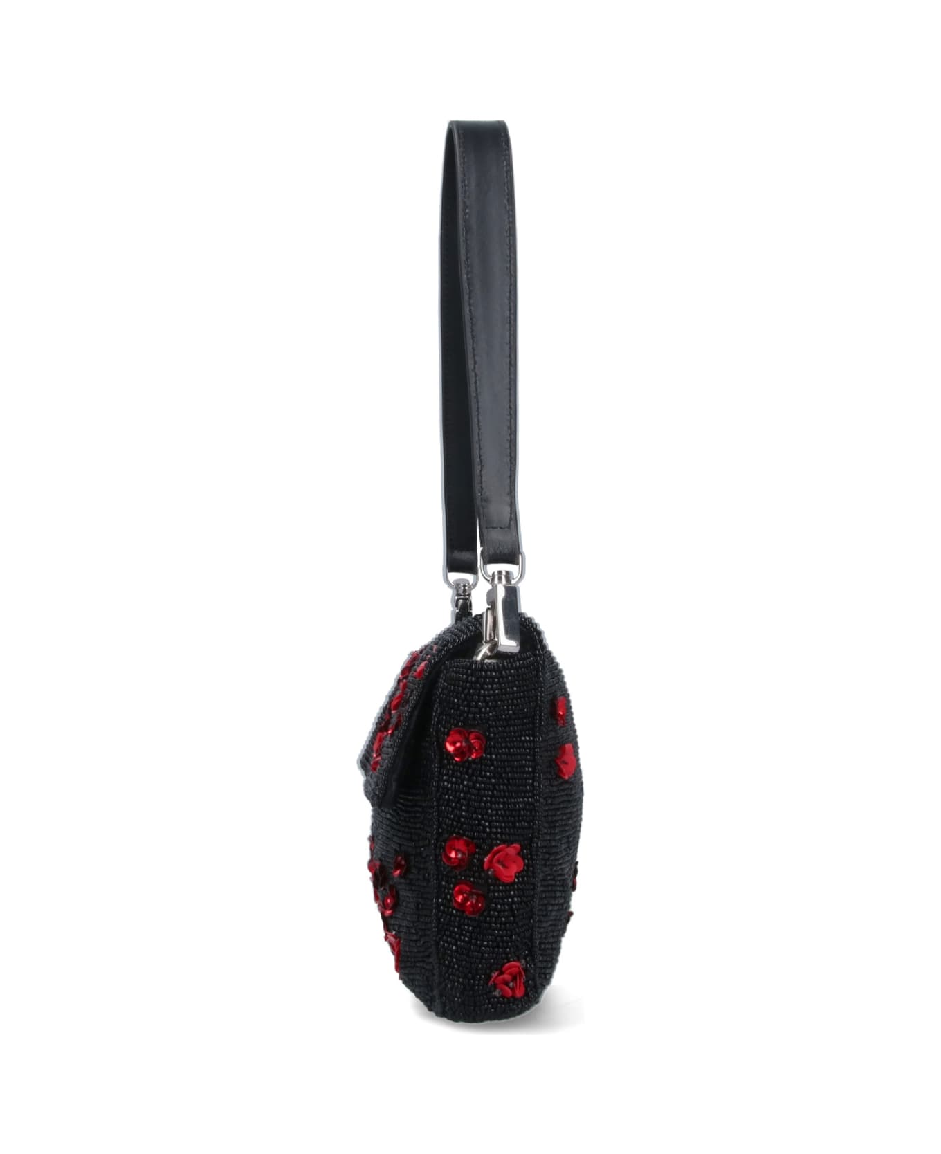 STAUD 
timmy Poppy
 Rhinestone Shoulder Bag - Black  