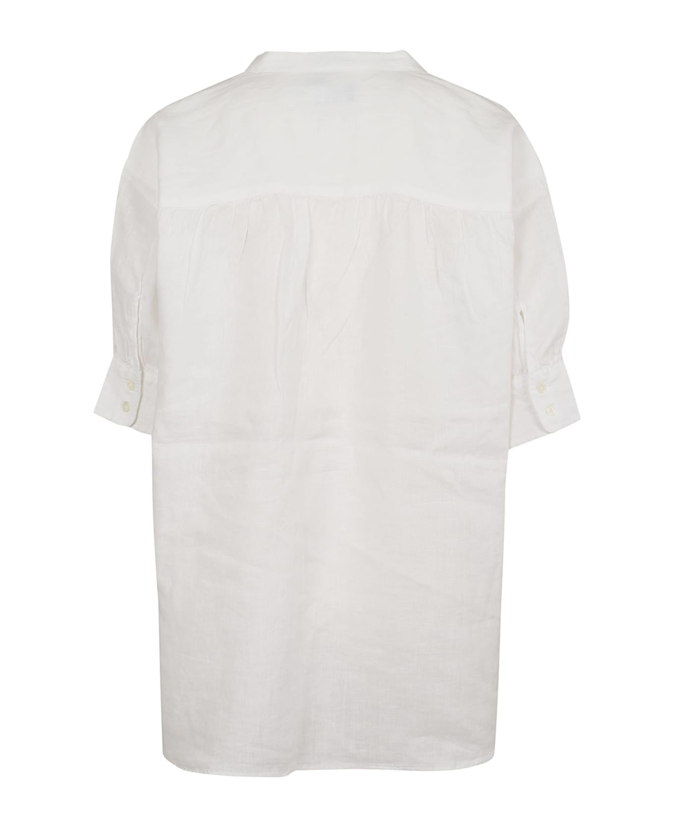 Polo Ralph Lauren Ss Rayan St-mid Sleeve-button Front Shirt - White