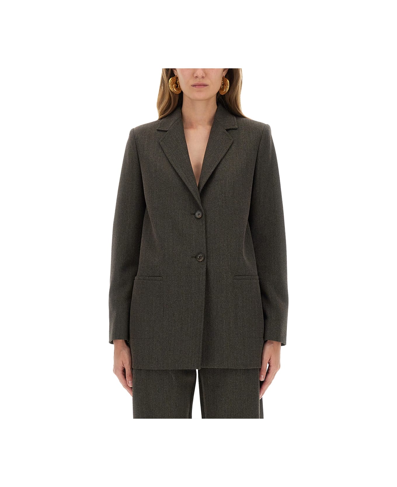 M05CH1N0 Jeans Wool Blend Jacket - BROWN