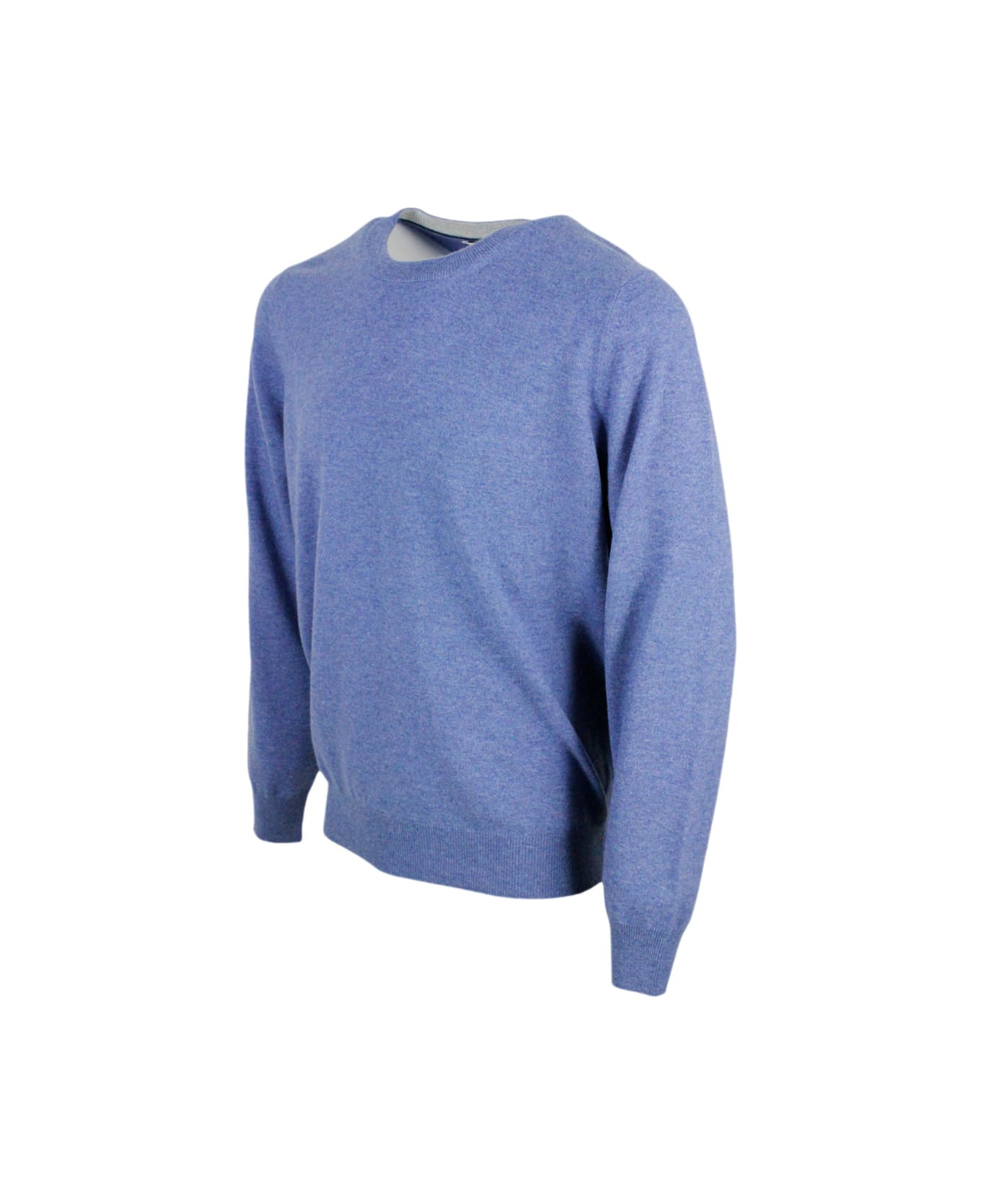 Brunello Cucinelli Long-sleeved Crew-neck Sweater - Light Blu Melange ニットウェア