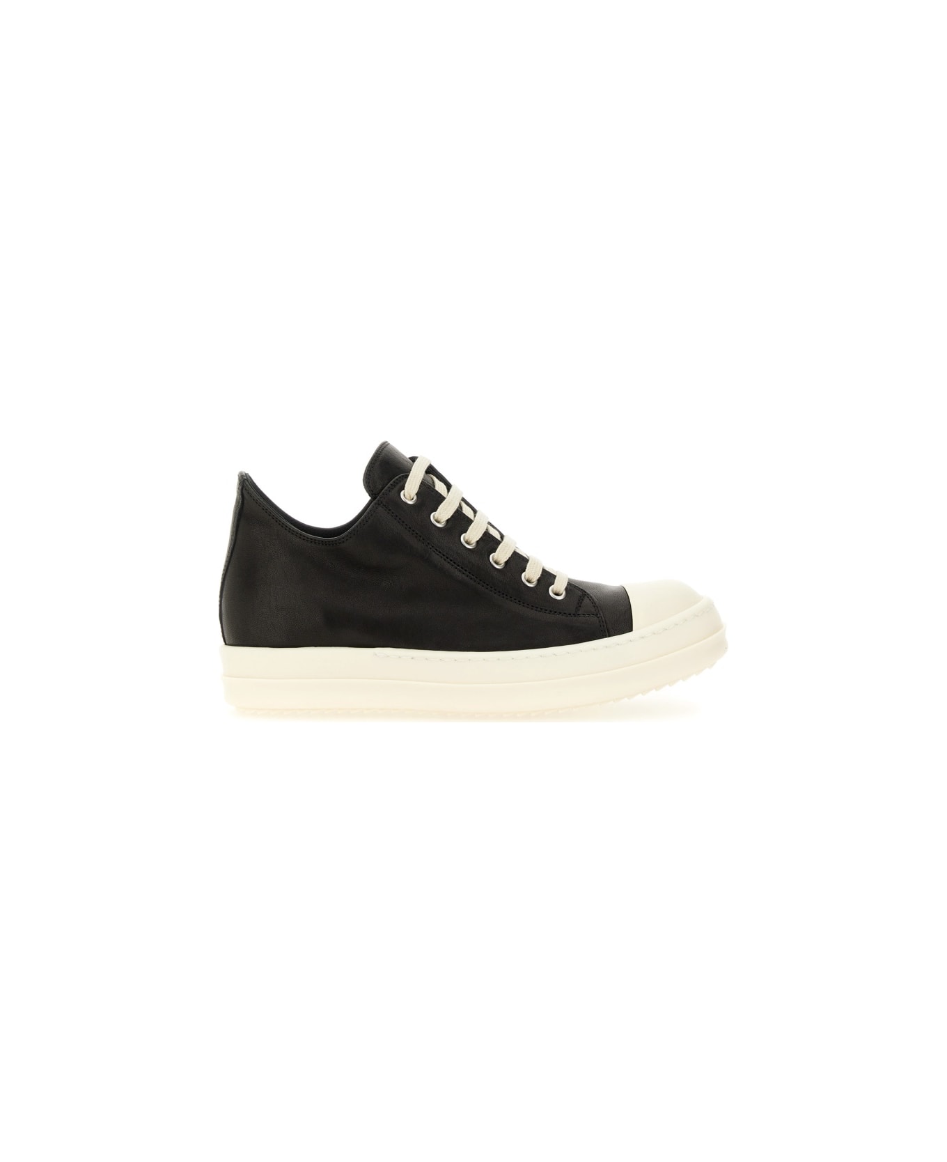 Rick Owens Leather Sneaker - BLACK