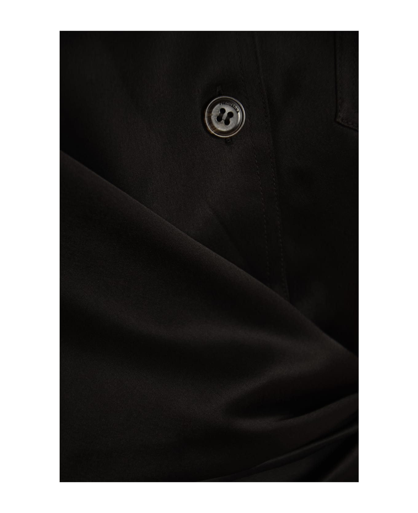 Nanushka Front Wrap Long-sleeved Shirt - Black