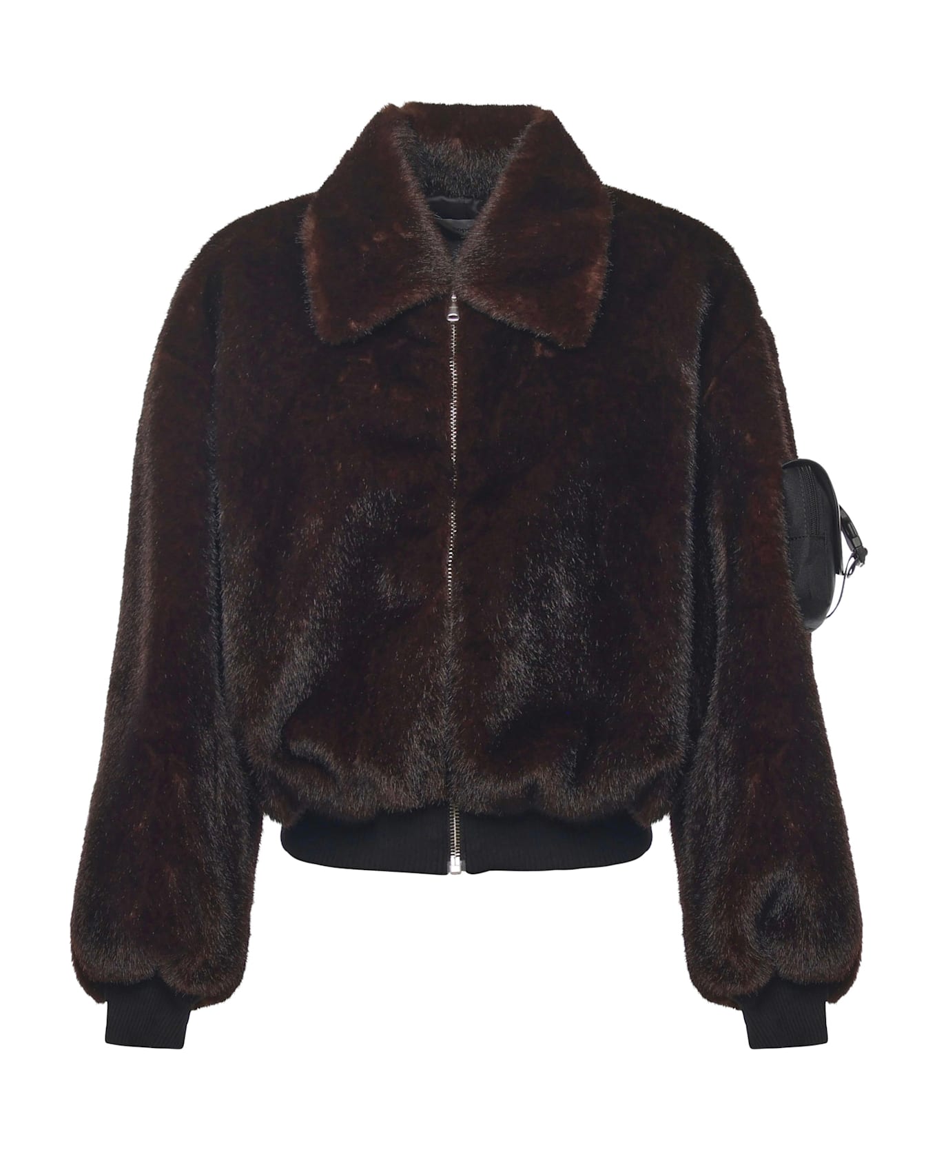Coperni Faux Fur Bomber Jacket - Brown