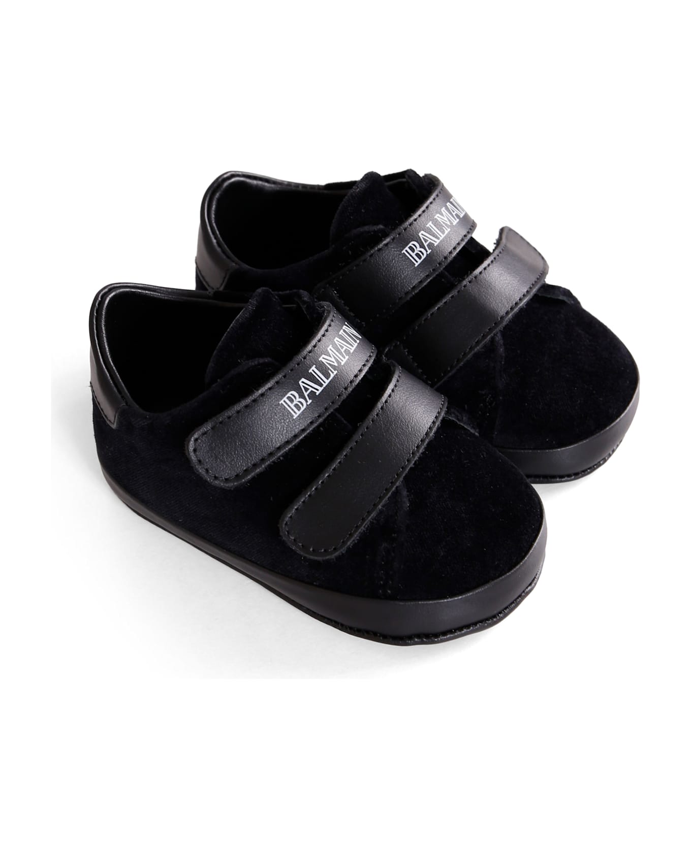 Balmain Black Sneakers For Babykids Wirth Logo - Black