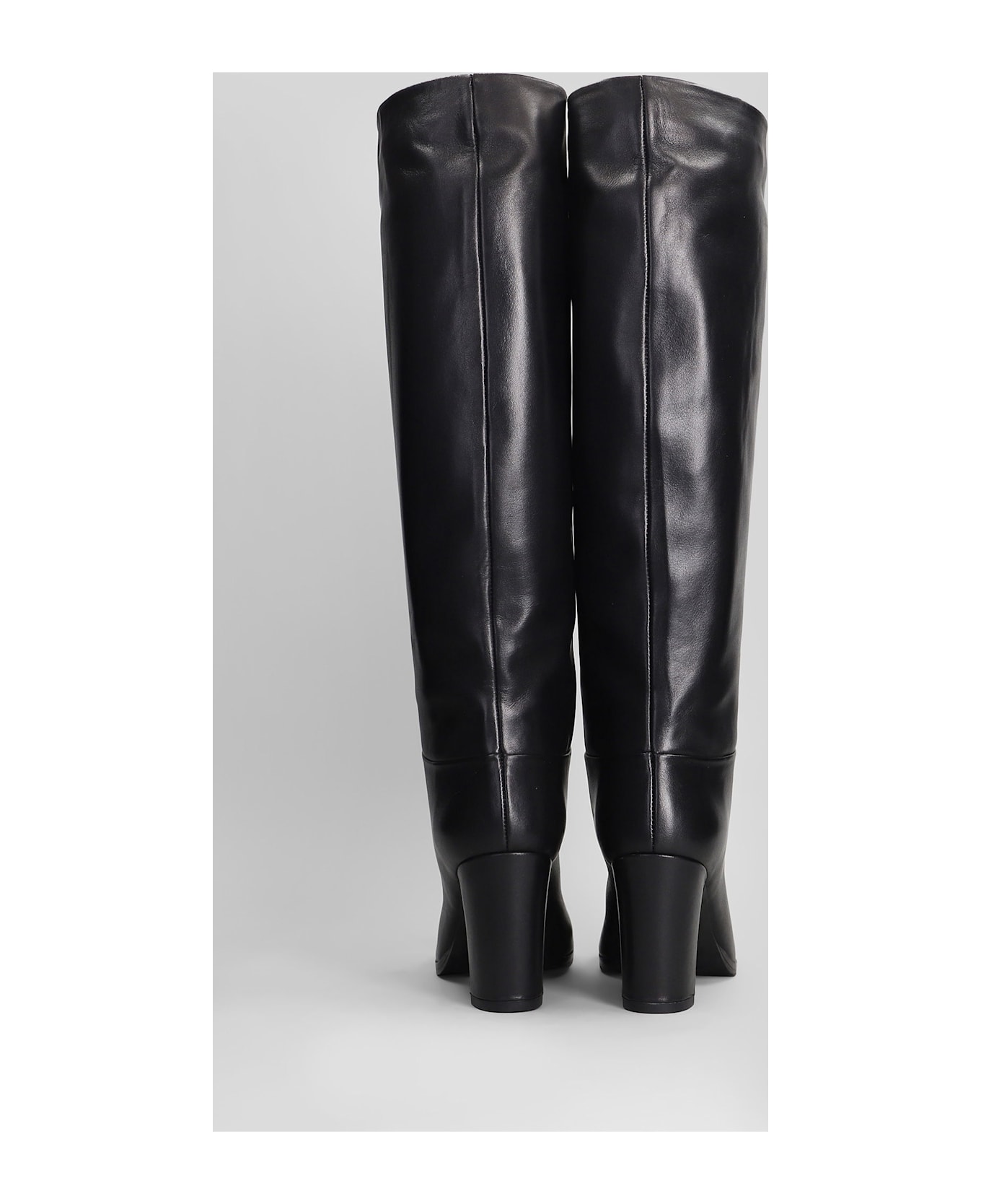 Julie Dee High Heels Boots In Black Leather - black