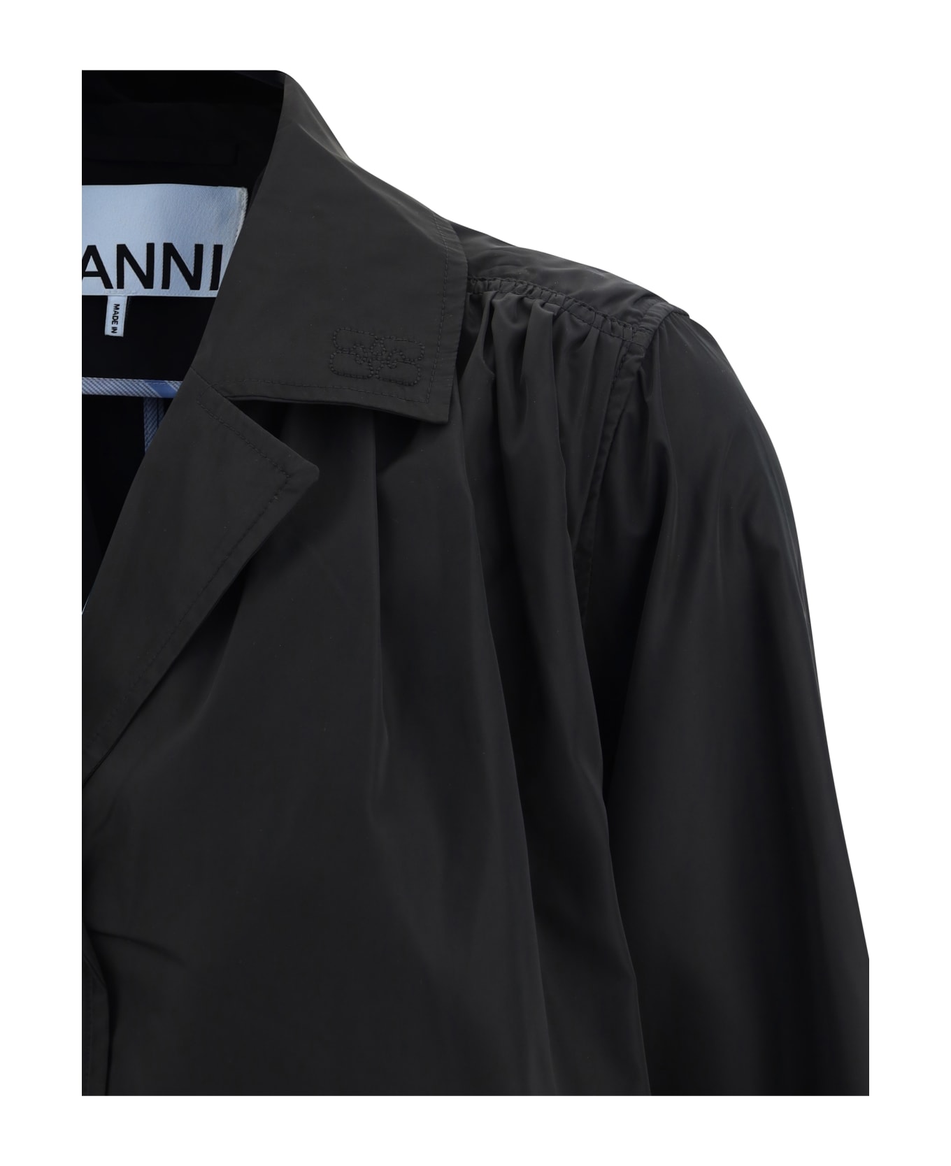 Ganni Summer Trench Coat - Black