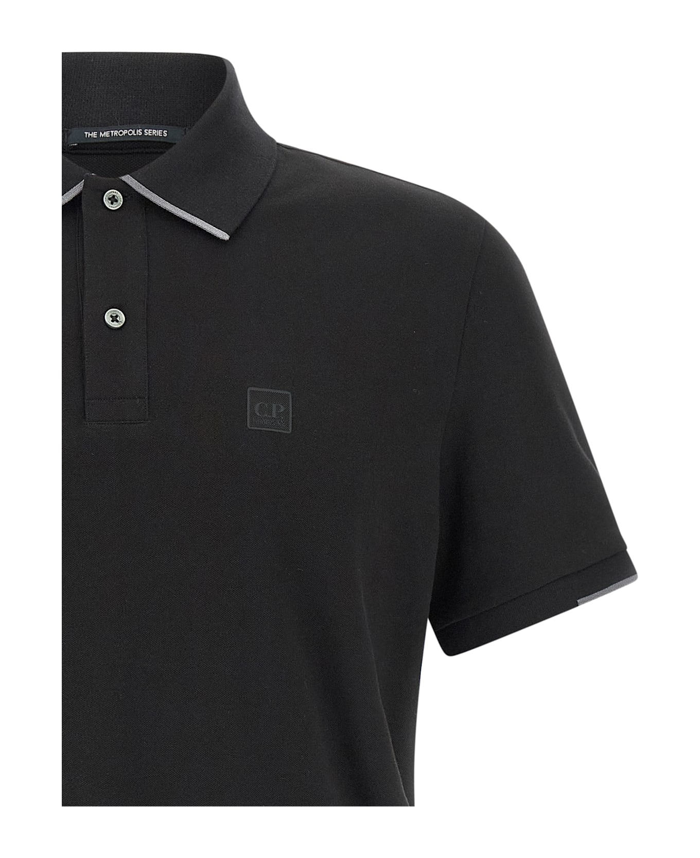 C.P. Company Logo Polo Shirt - Black  