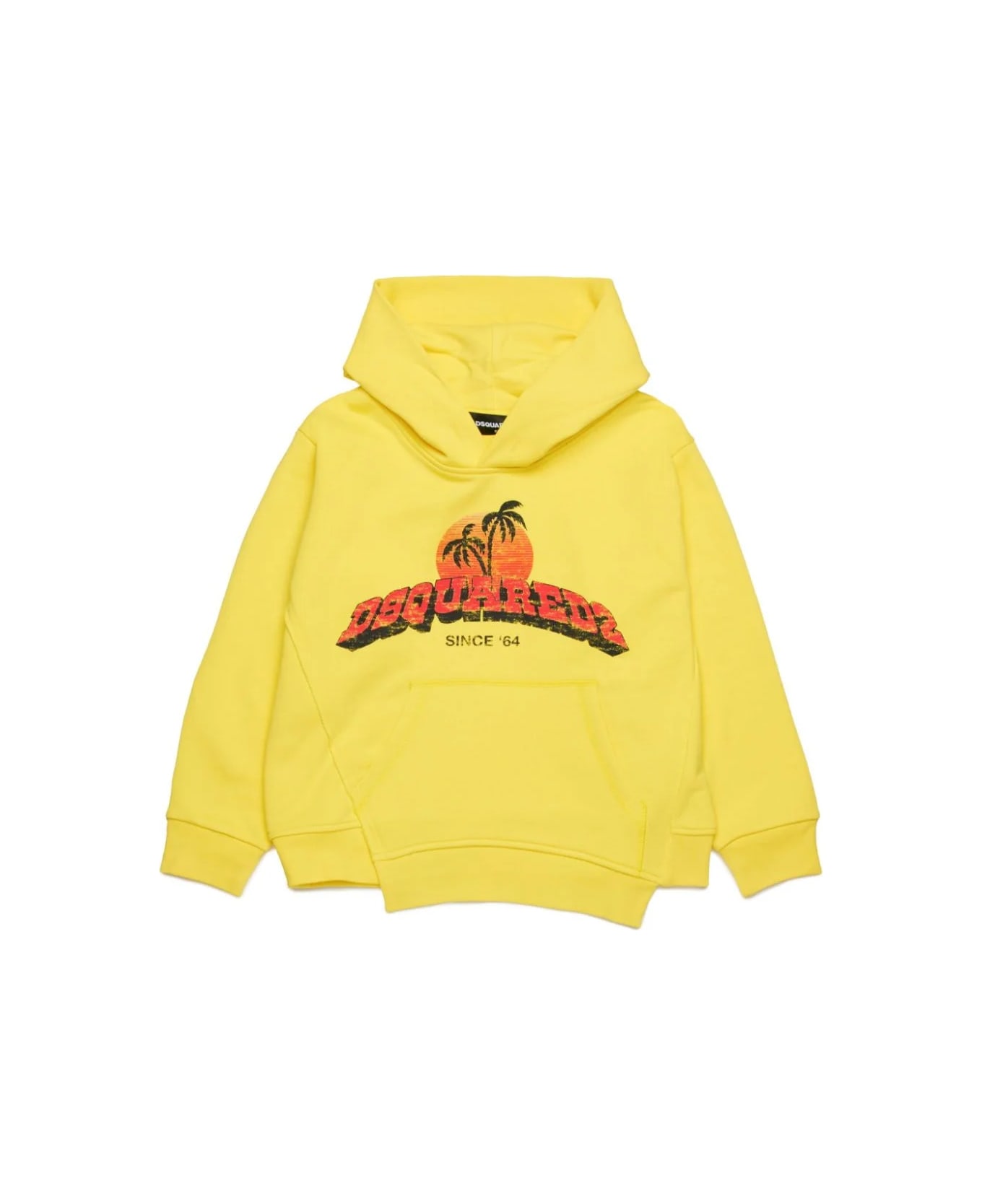 Dsquared2 Felpa Con Stampa - Yellow ニットウェア＆スウェットシャツ