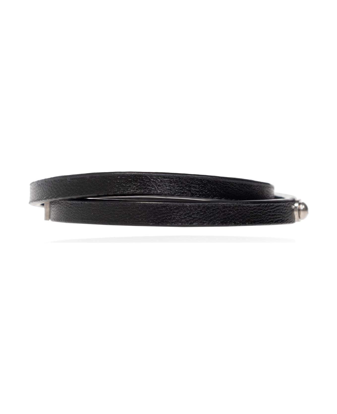 Saint Laurent Leather Bracelet - BLACK