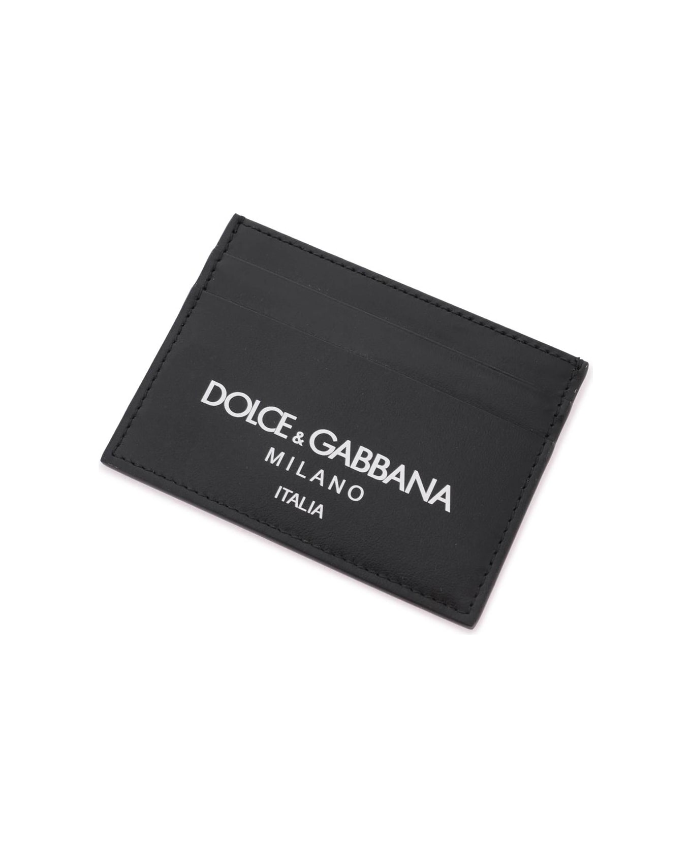 Dolce & Gabbana Leather Logo Cardholder - Print Dg Milano