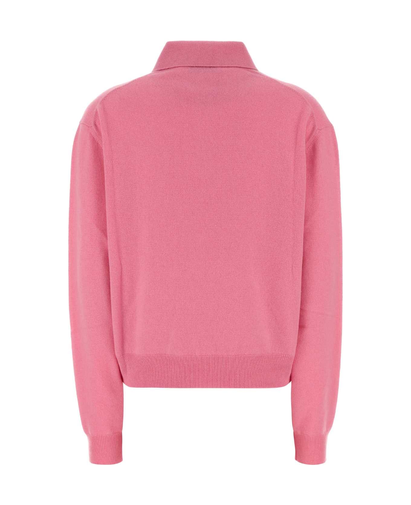 Miu Miu Pink Cashmere Polo Shirt - ROSA
