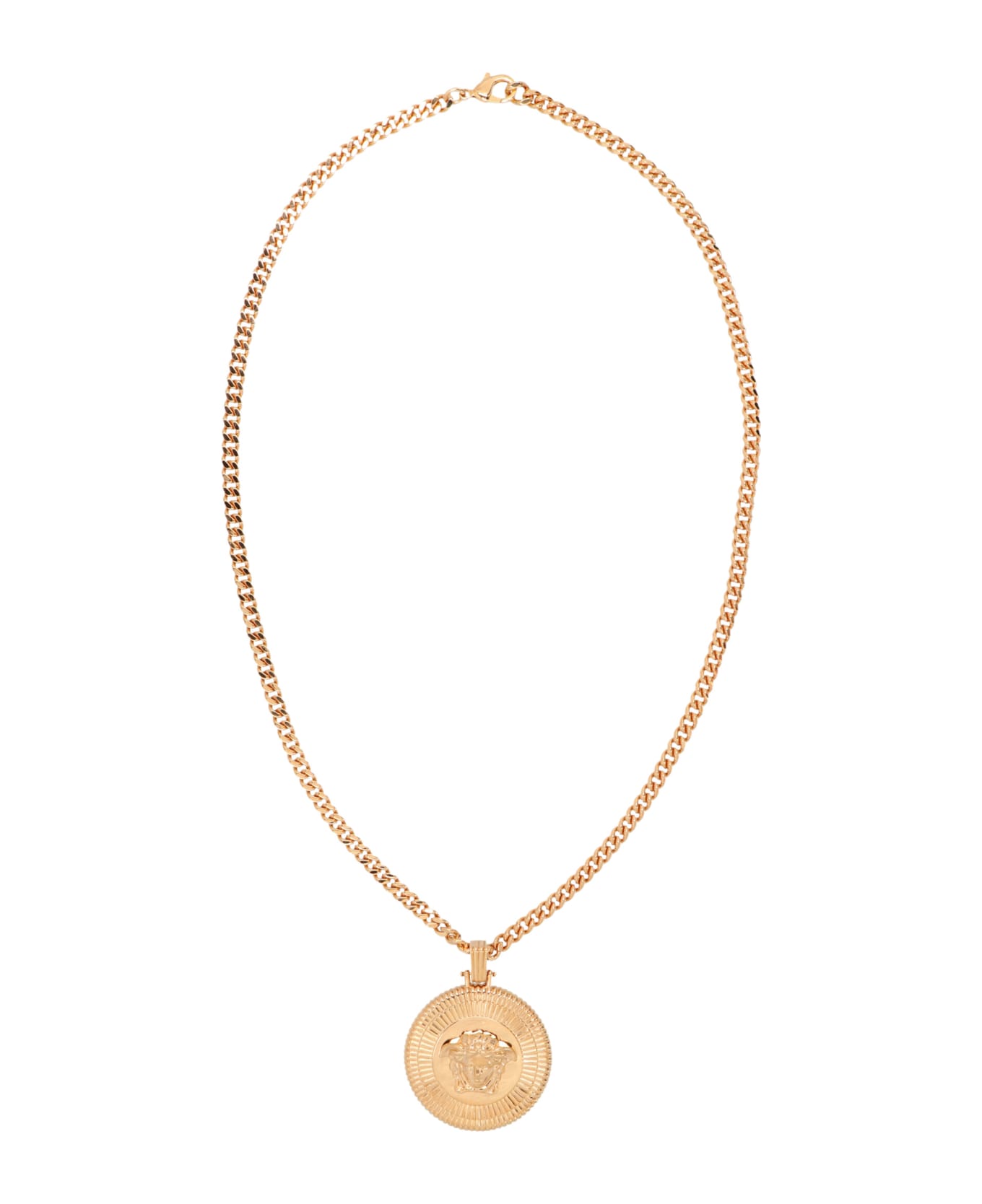 Versace Gold Brass Medusa Biggie Necklace - Gold