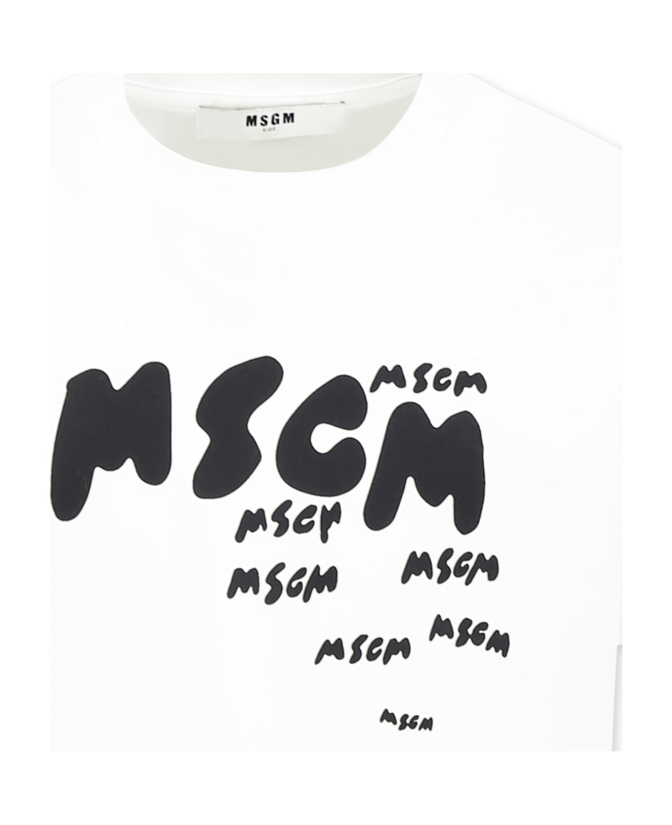 MSGM White T-shirt For Boy With Logo - White