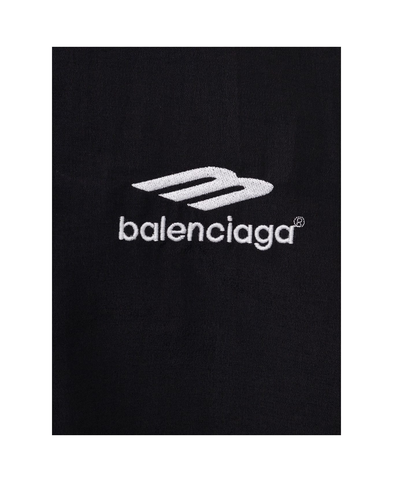 Balenciaga 3b Sports Icon Black Tracksuit Jacket With Logo Balenciaga Man - Black