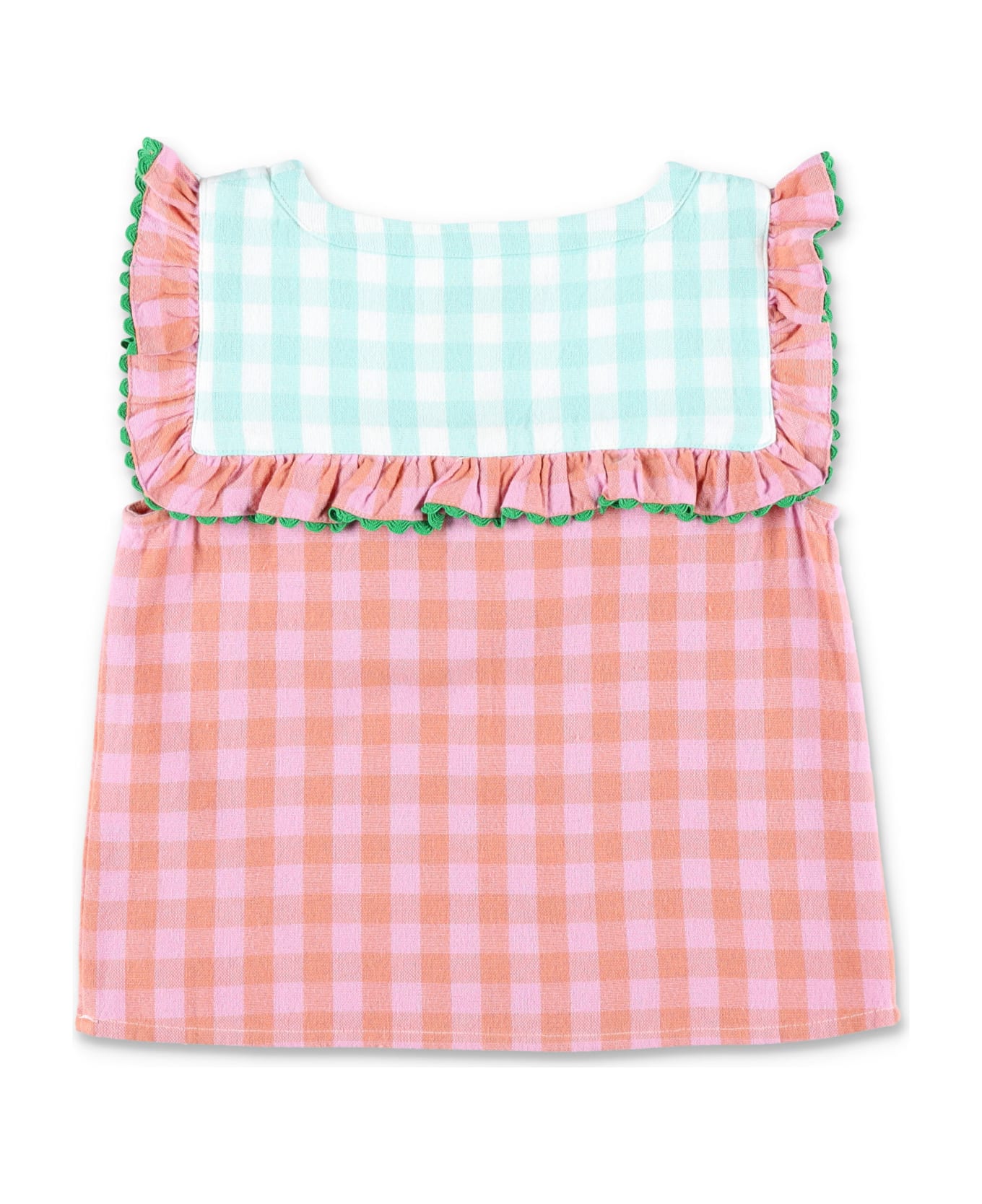 Stella McCartney Kids Check Top With Embroideries - PINK CHECK トップス