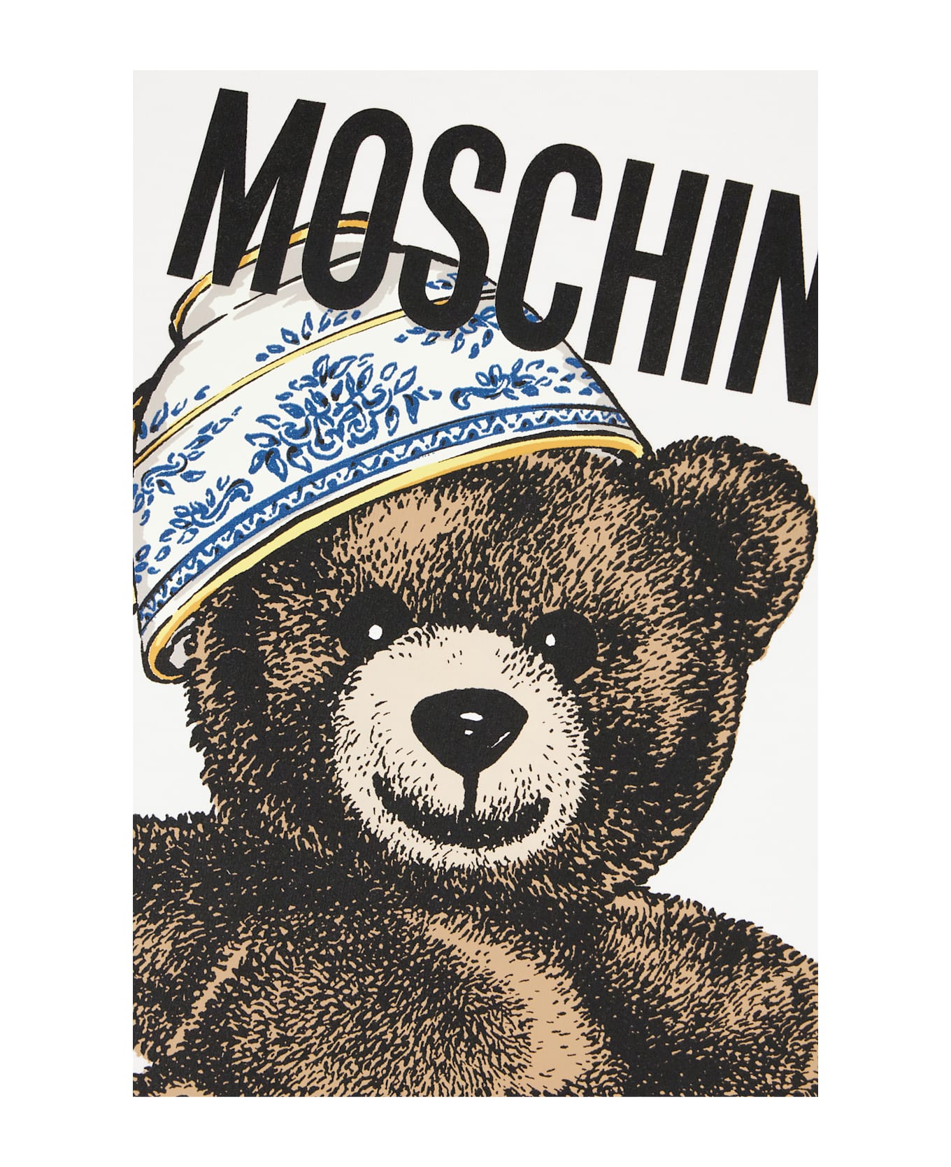 Moschino White Cotton T-shirt - Fantasia Bianco