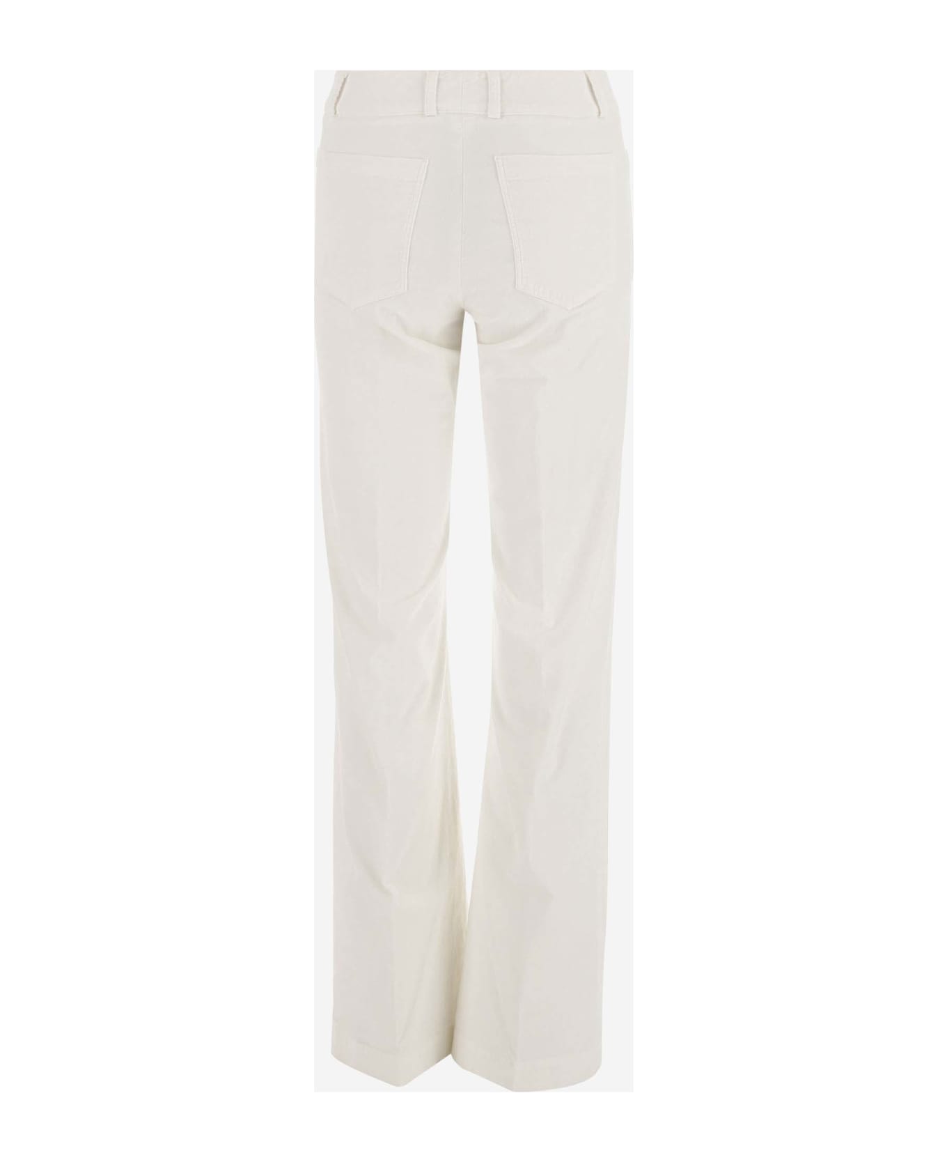 QL2 Stretch Cotton Wide Leg Pants - White
