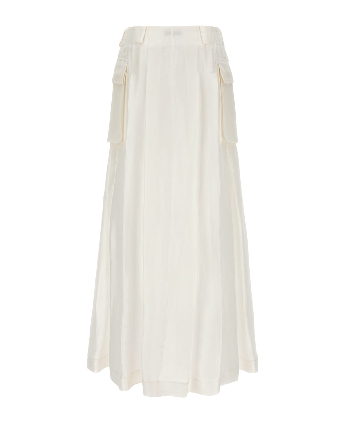 Alberta Ferretti Semi-sheer Maxi Skirt - White スカート