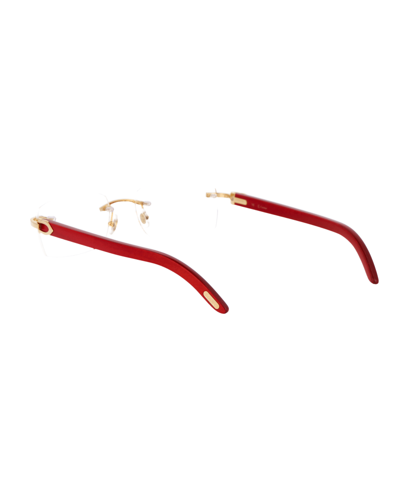 Cartier Eyewear Ct0052o Glasses - 006 GOLD RED TRANSPARENT