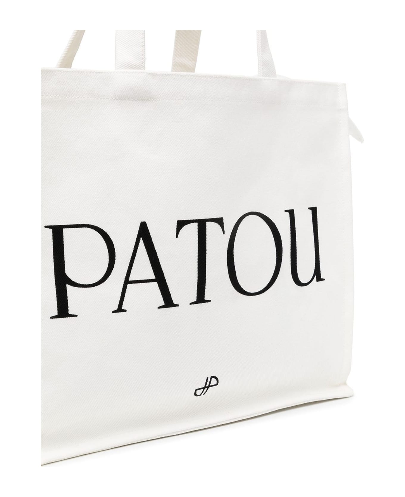 Patou White Cotton Tote Bag - White