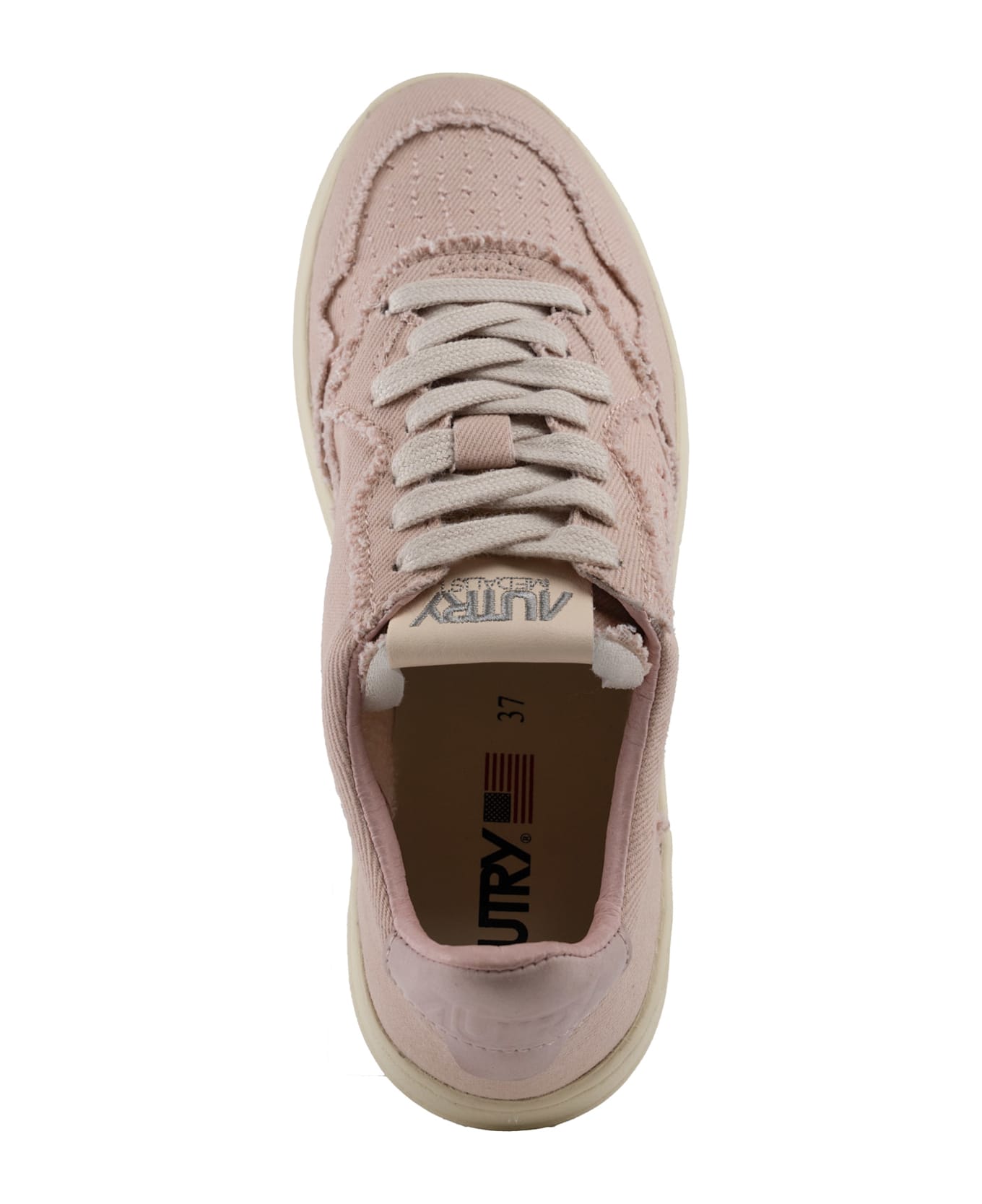 Autry Medalist Low Sneakers In Denim - Peach Whip